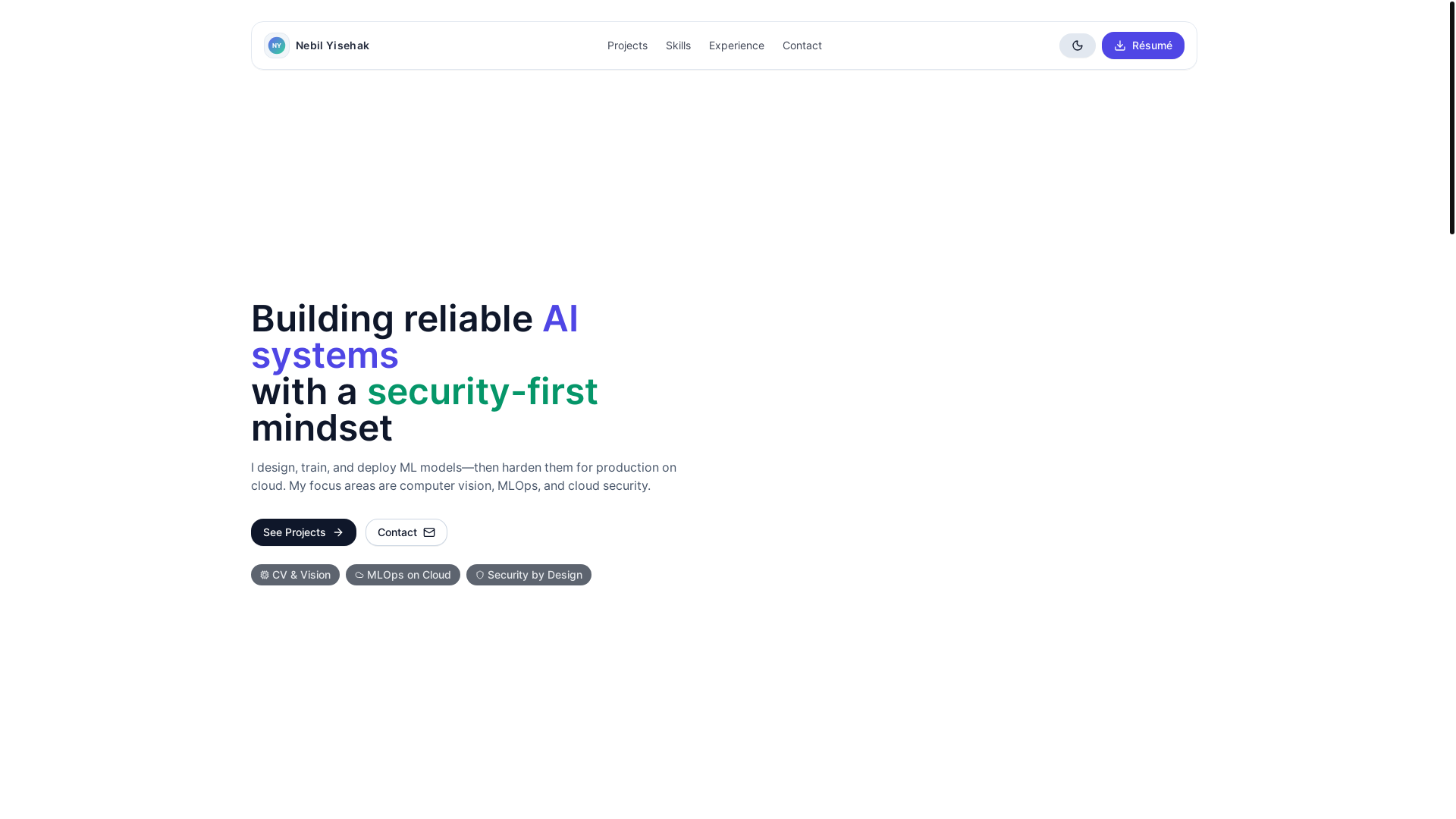 website screenshot of https://nebilkeno.me/
