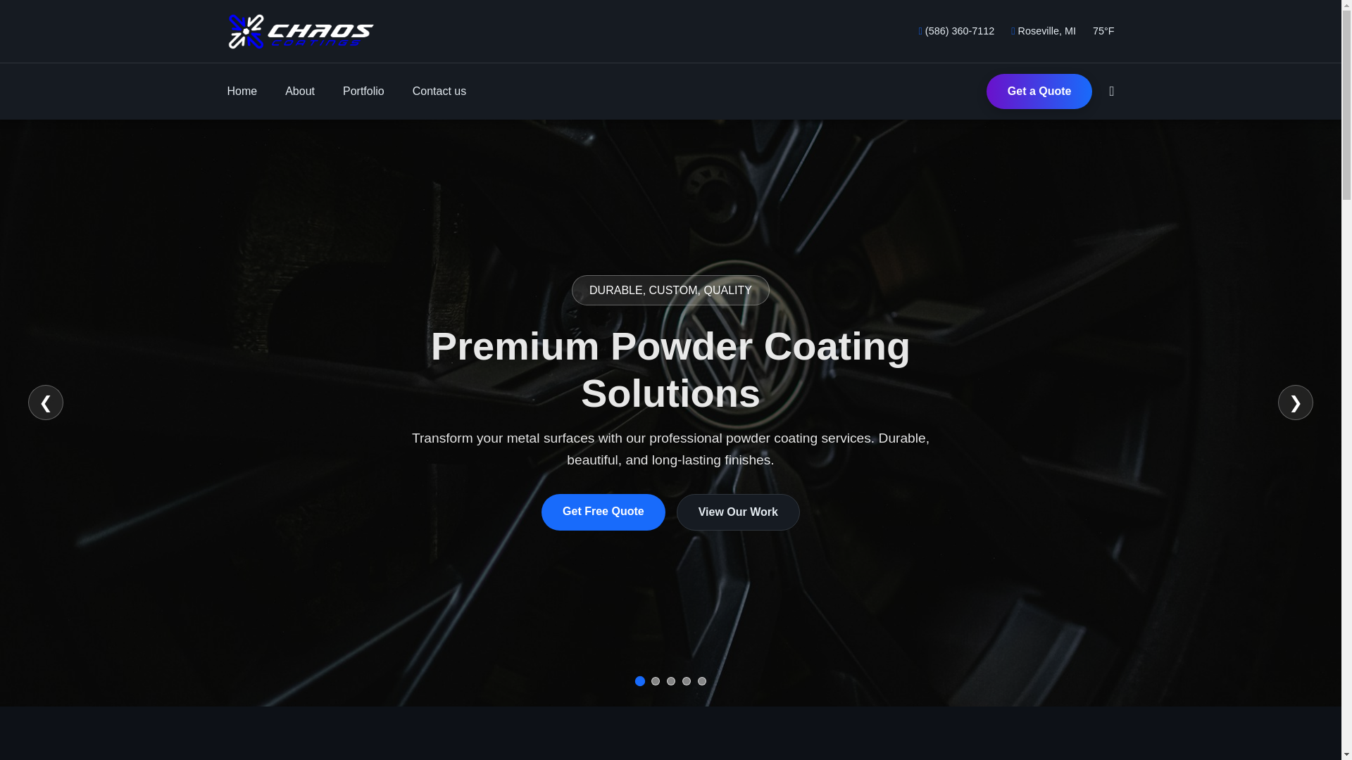 website screenshot of https://chaoscoatingsllc.com/