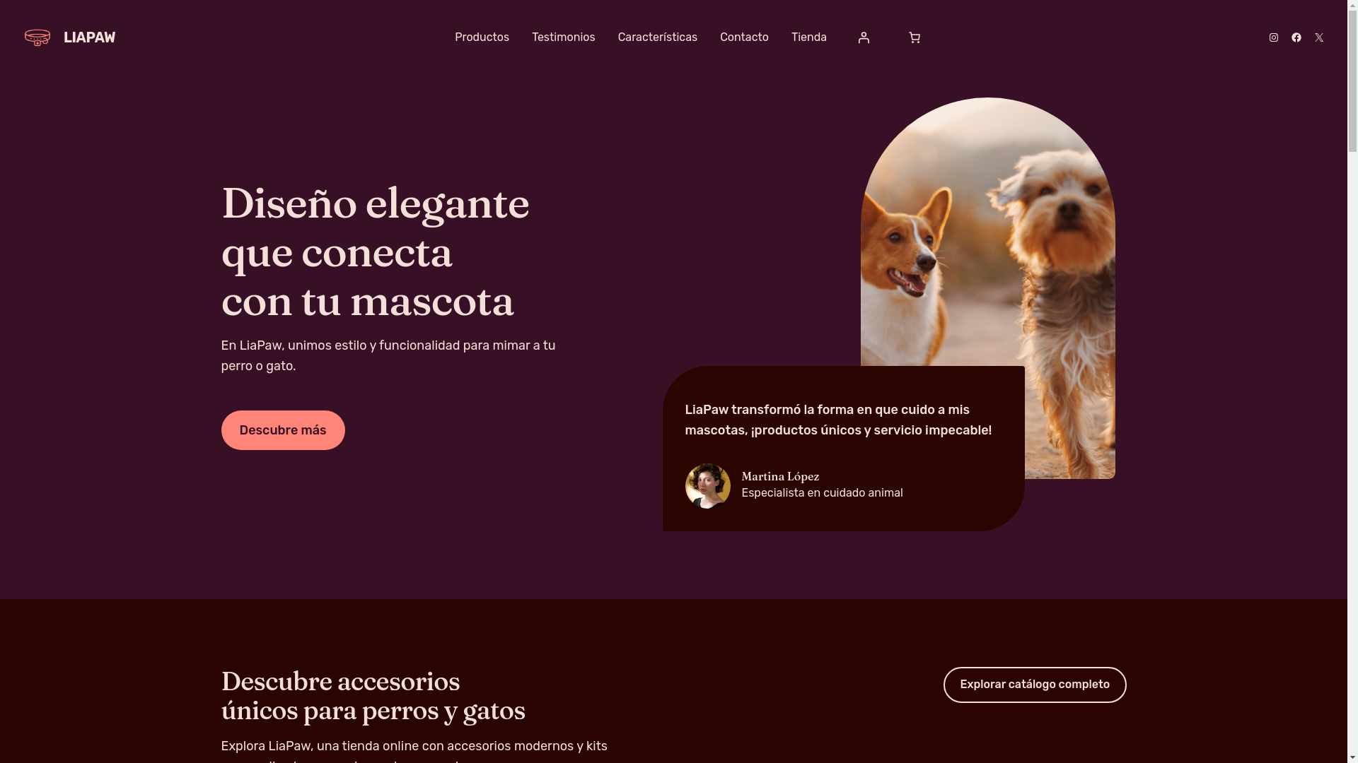 website screenshot of https://liapaw.com/