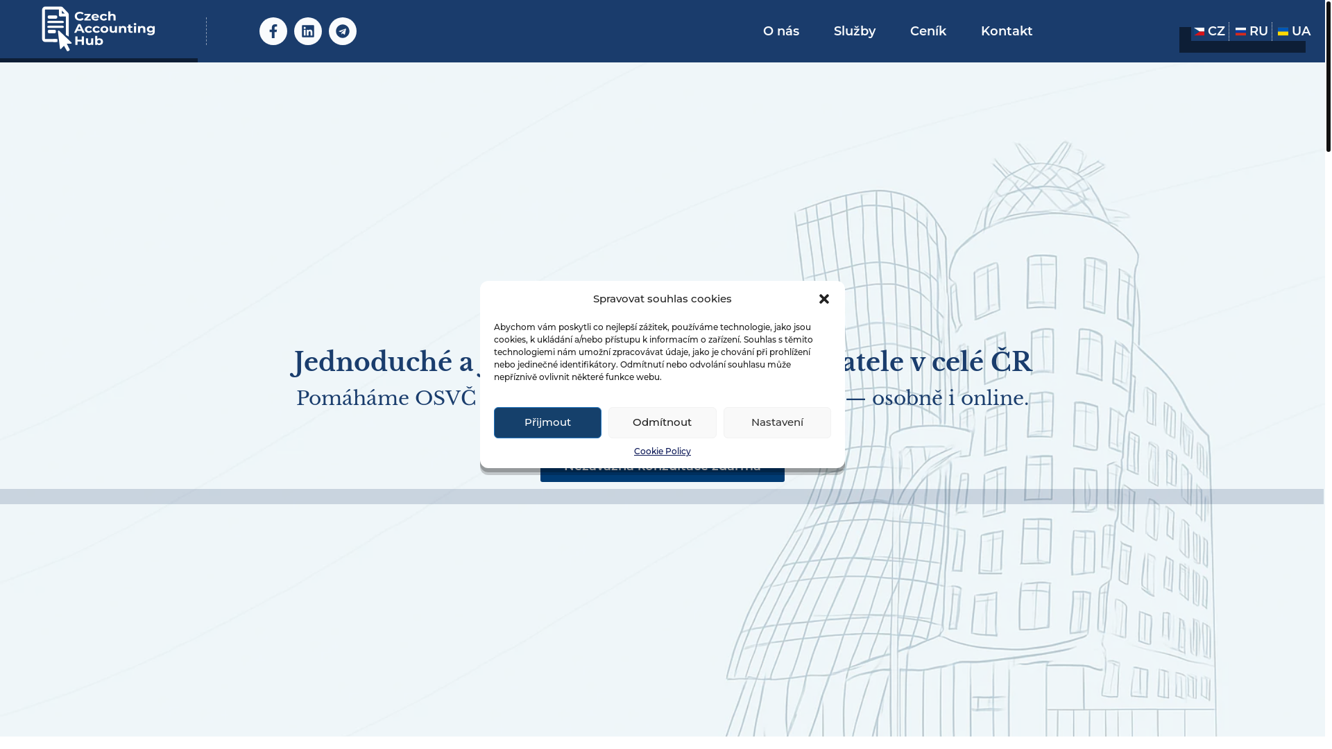 website screenshot of https://ucetnictvi-hub.cz/