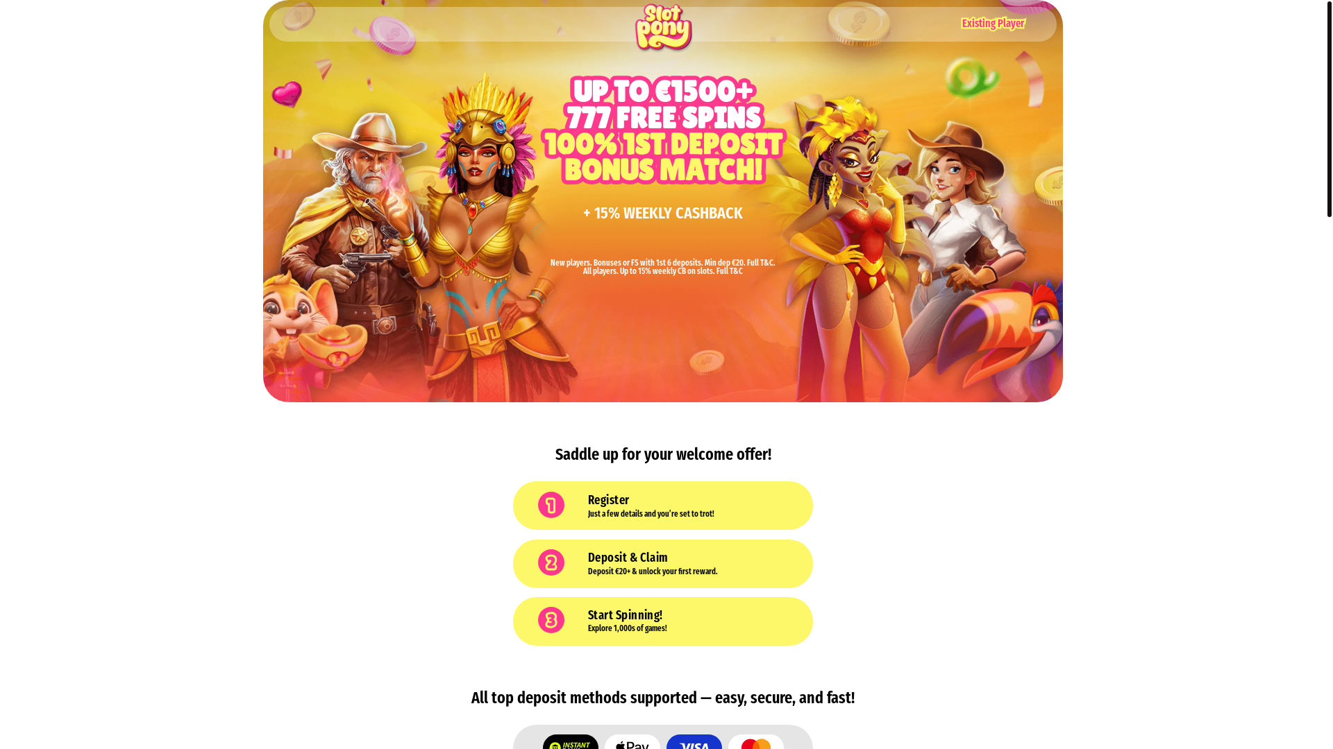 website screenshot of https://landing-slotpony.pages.dev/