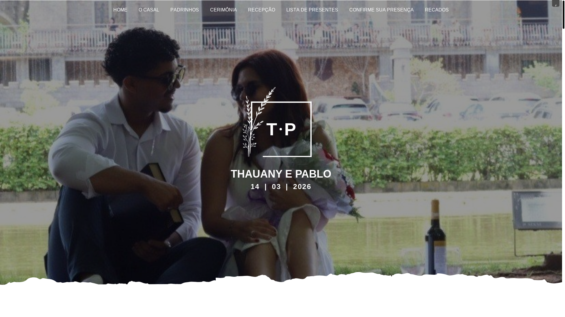 website screenshot of https://thauanyepablo.com.br/