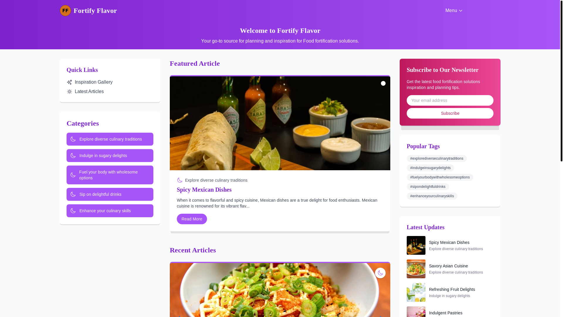website screenshot of https://flavorfortification.food/