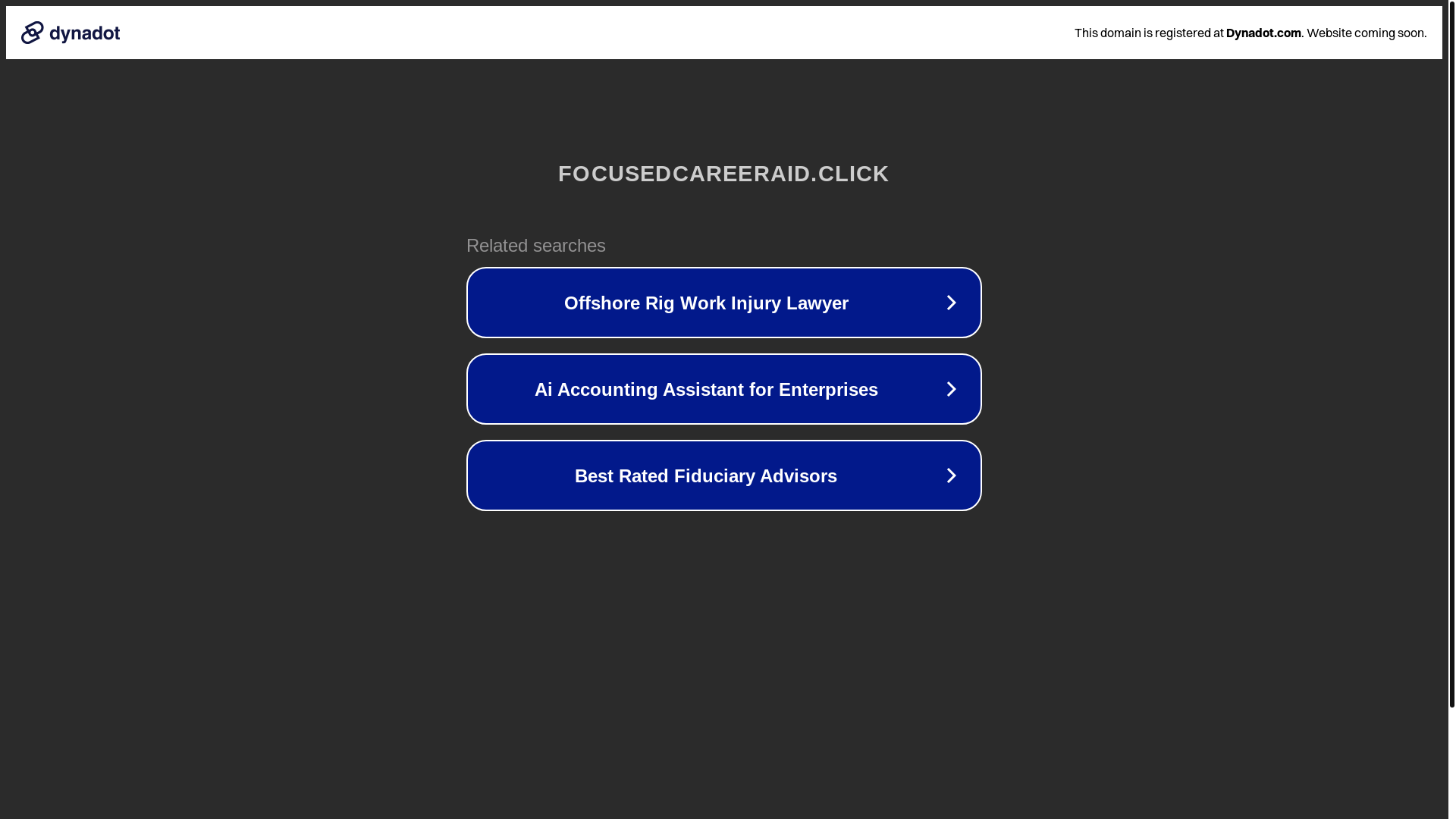 website screenshot of https://focusedcareeraid.click/