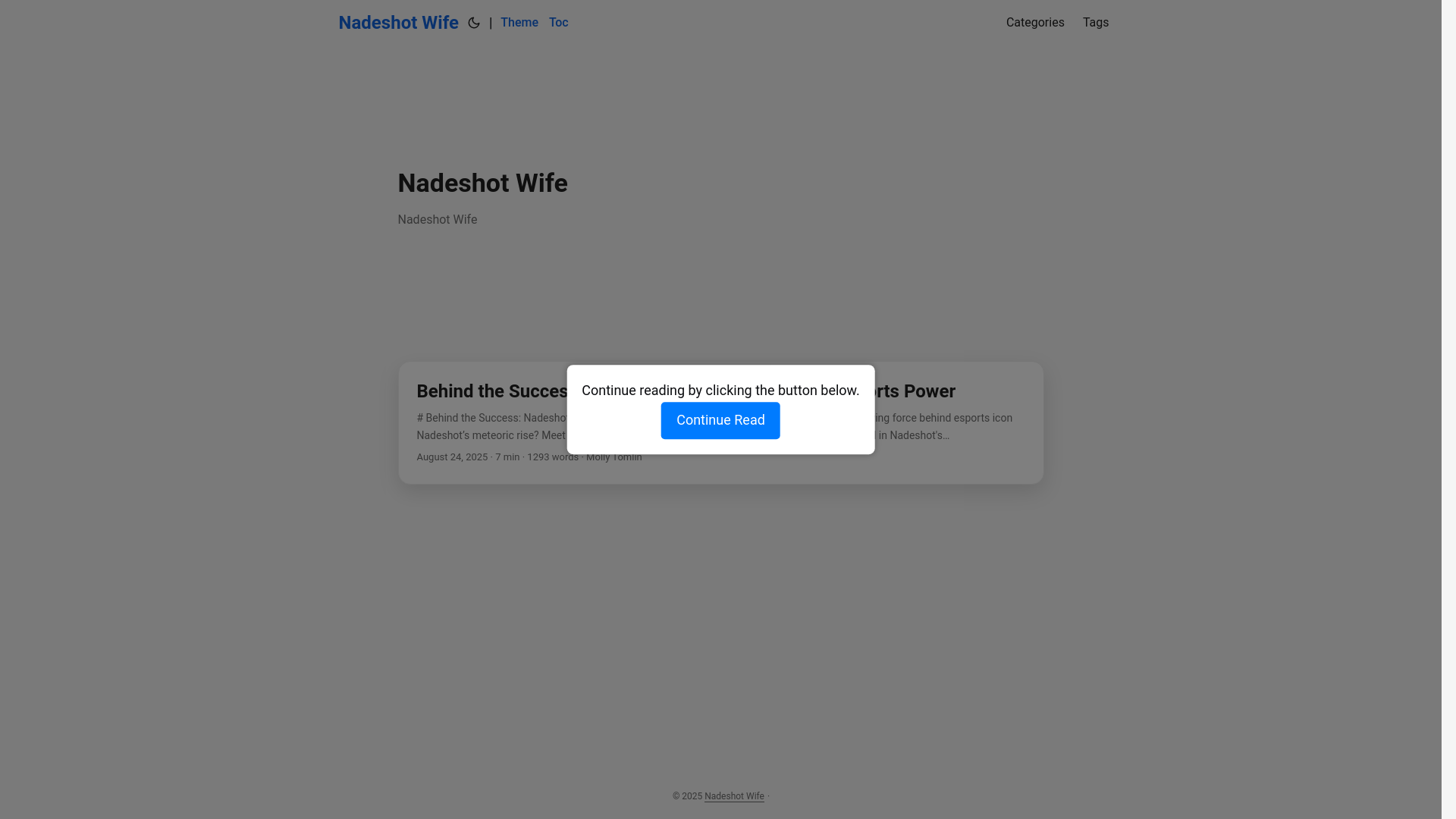 website screenshot of https://nadeshot-wife.pages.dev/