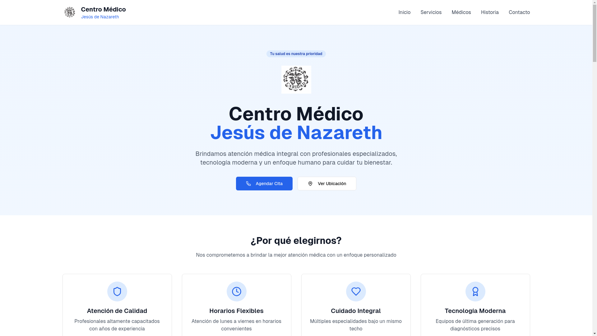 website screenshot of https://centromedicojesus.com/
