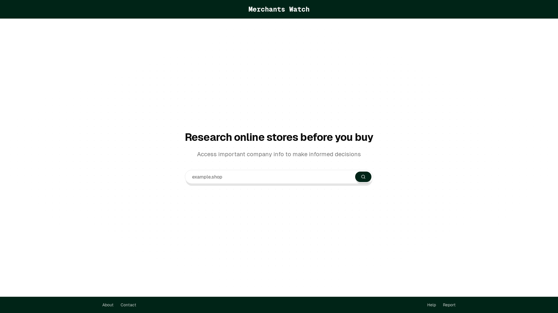 website screenshot of https://merchantswatch.com/