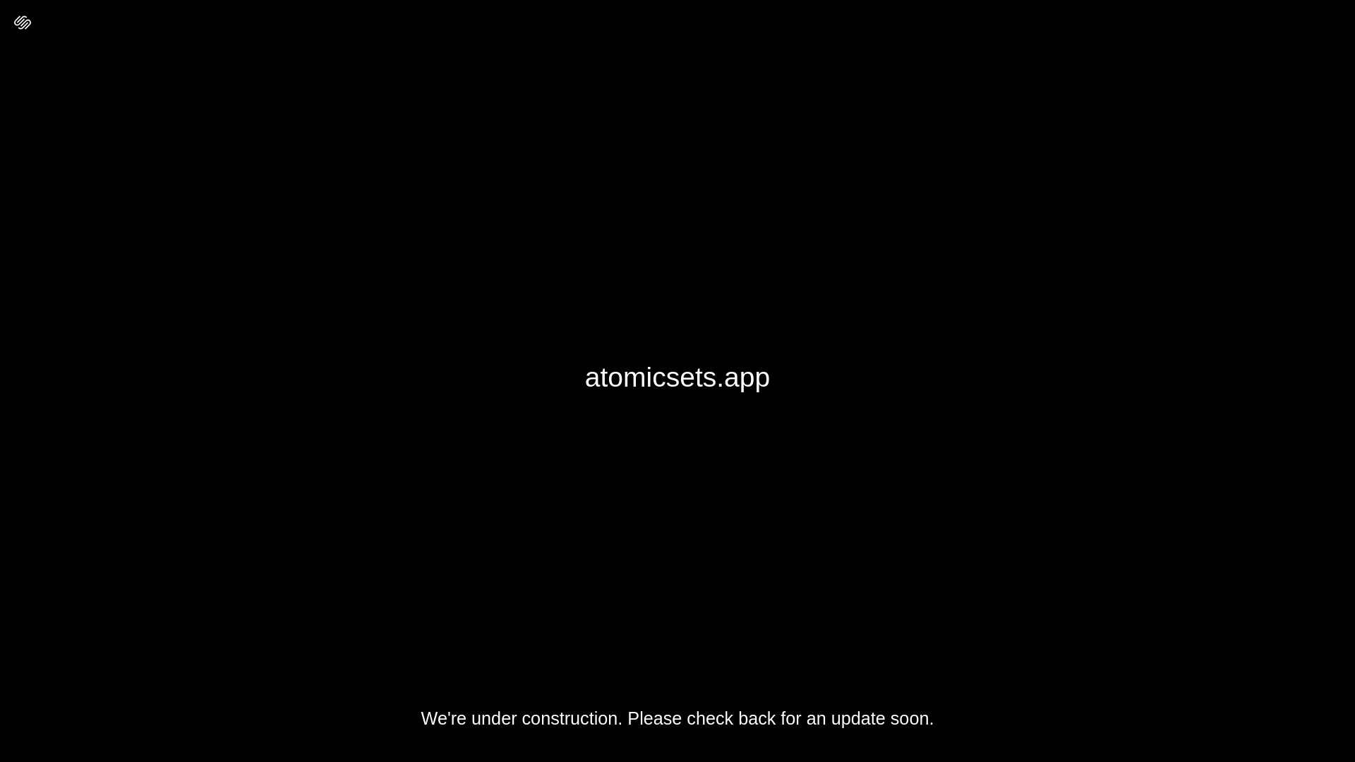 website screenshot of https://atomicsets.app/