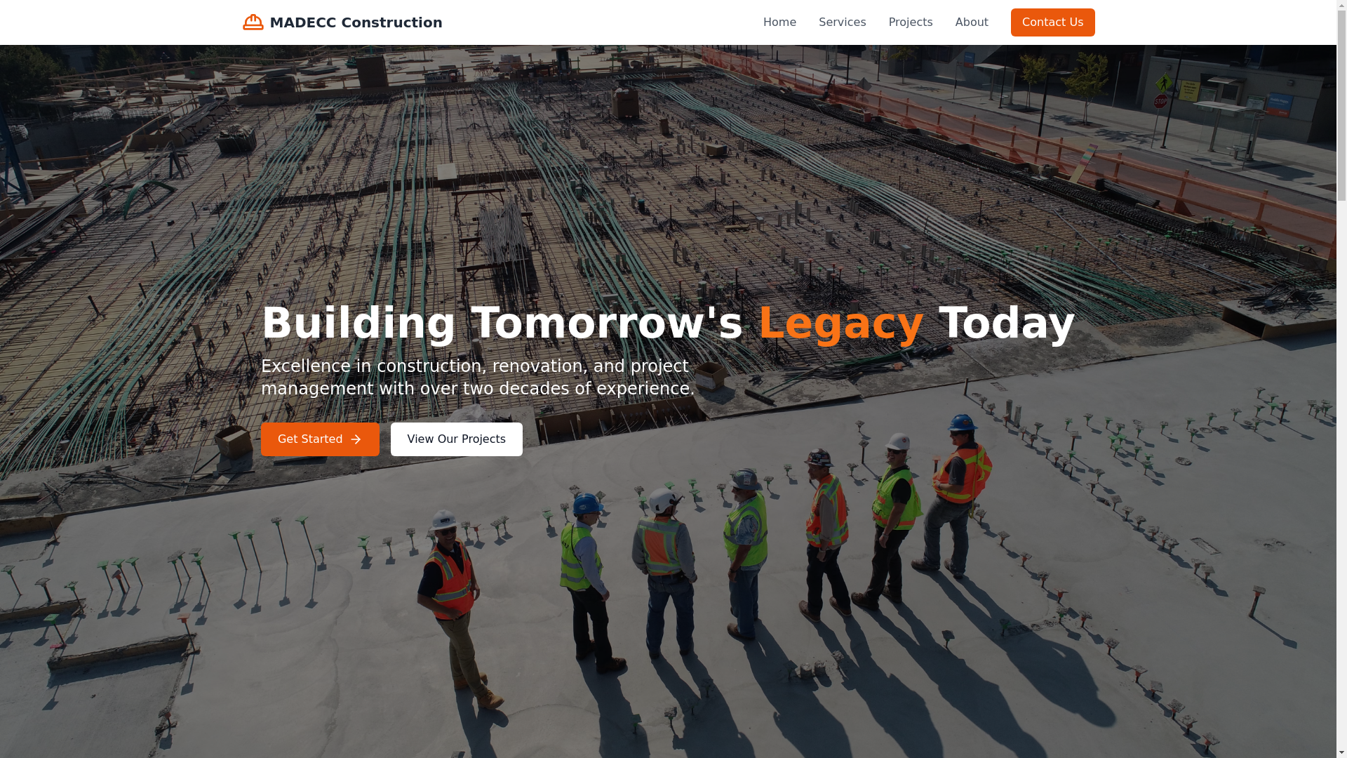 website screenshot of https://madecc-constructionltd.online/
