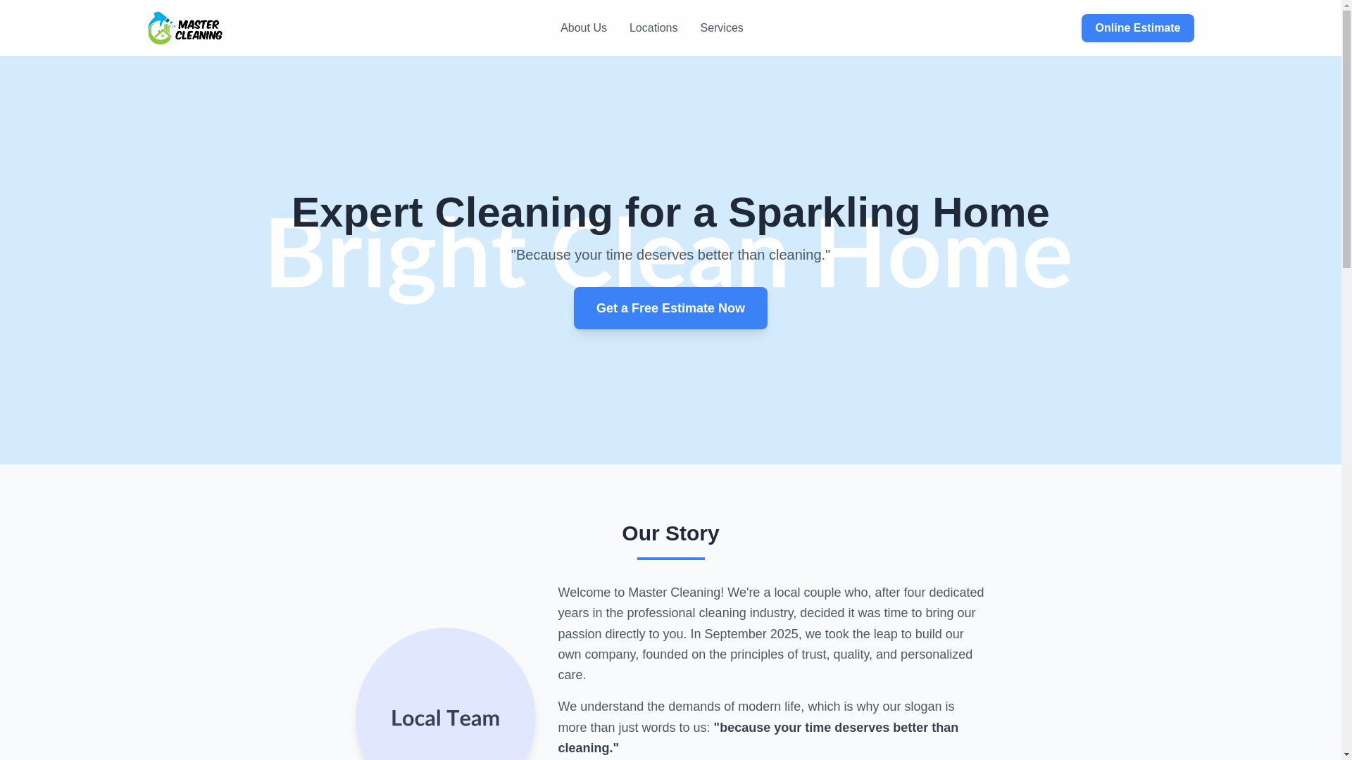 website screenshot of https://mastercleaning.pages.dev/