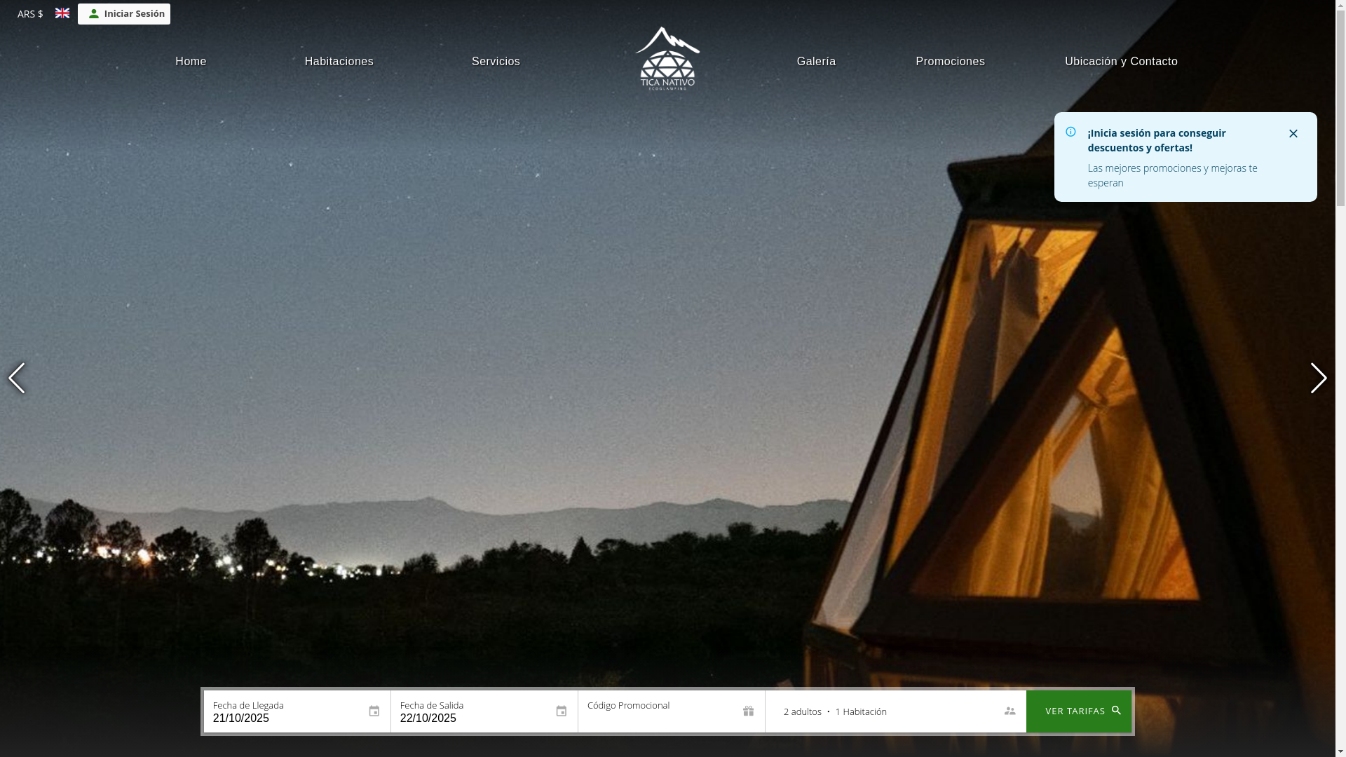 website screenshot of https://glampingticanativo.com/