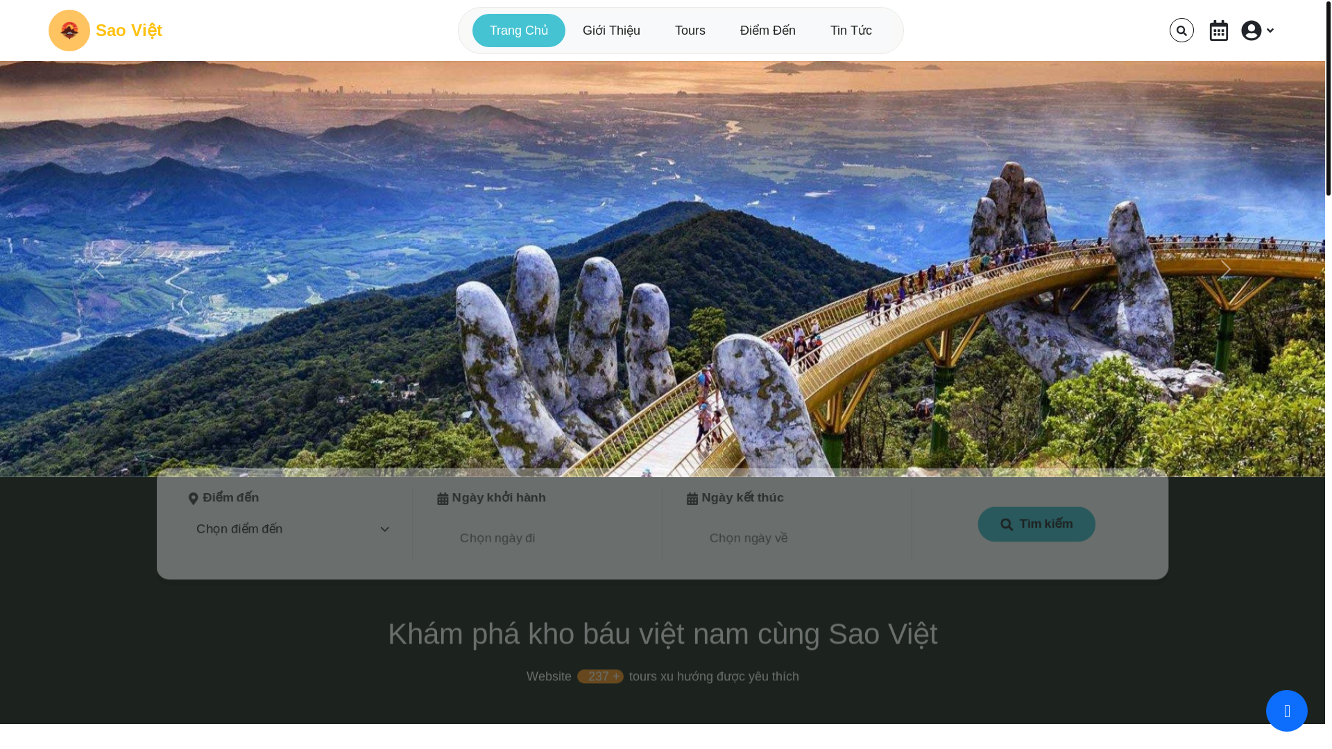 website screenshot of https://saoviettravel.site/