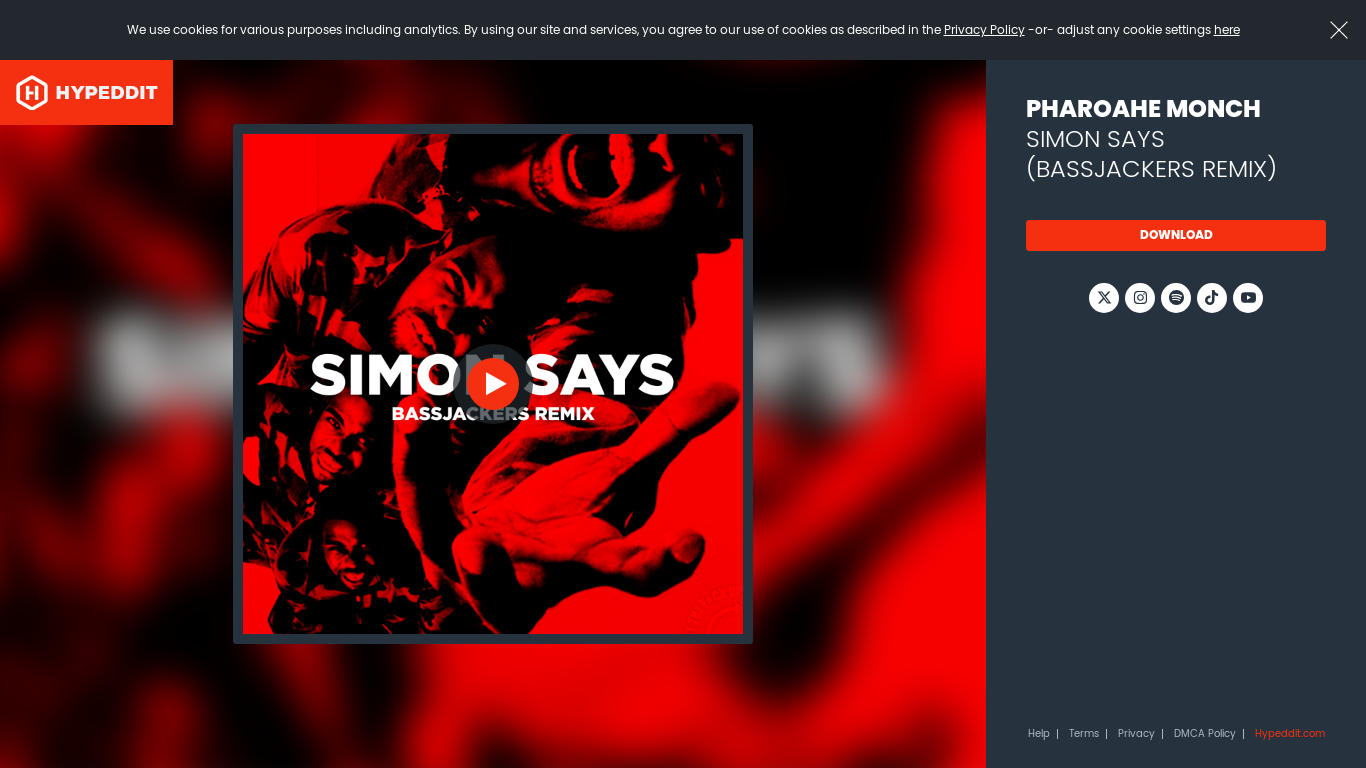 website screenshot of https://hypeddit.com/simonsaysbassjackersremix