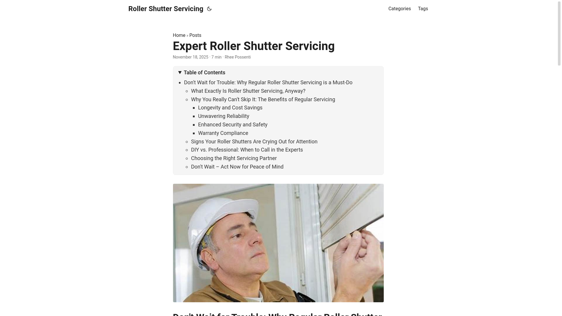 website screenshot of https://rollershutterservicing2.pages.dev/