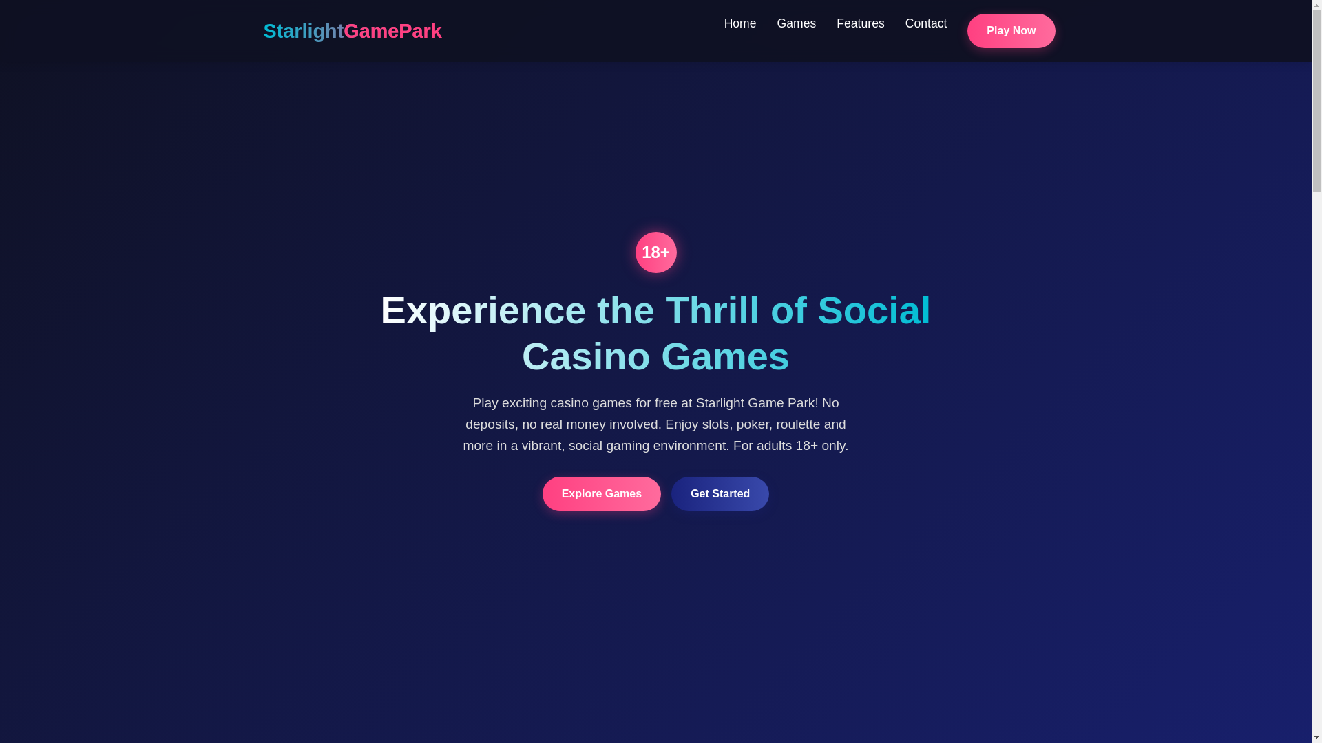 website screenshot of https://starlightgamepark.com/