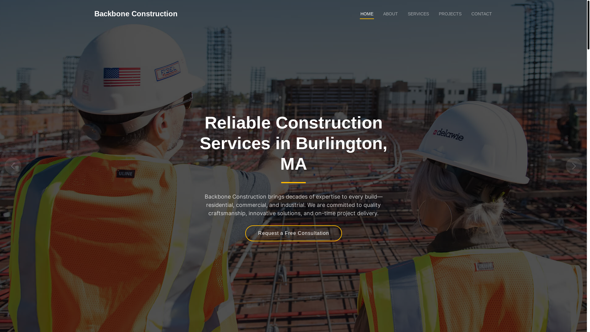 website screenshot of https://backboneconstructions.pages.dev/