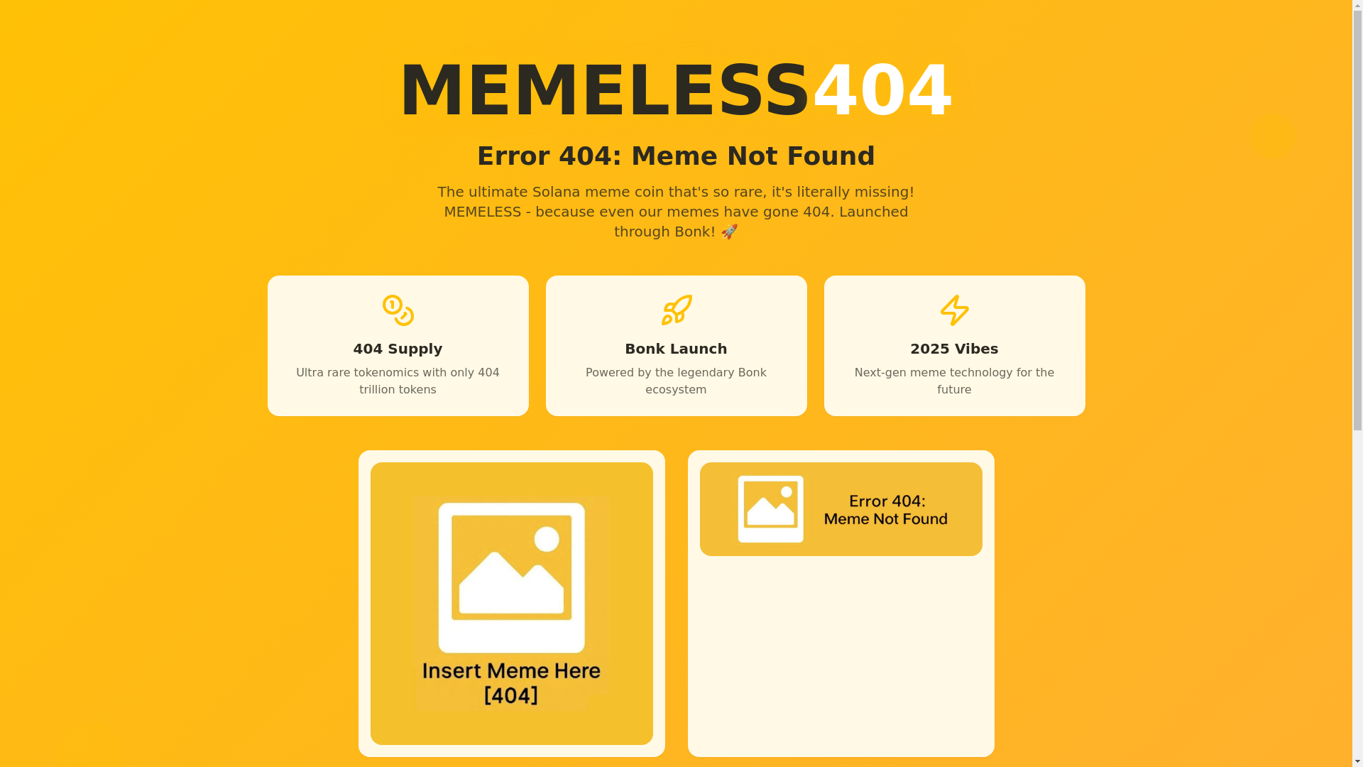 website screenshot of https://memeless404.com/