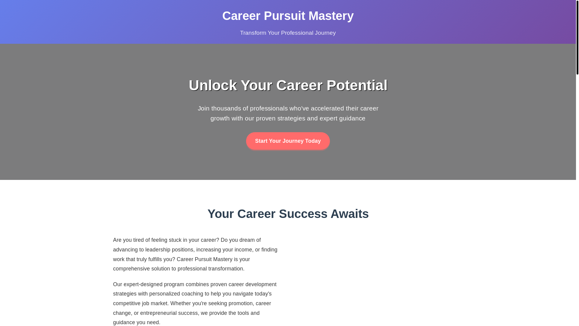 website screenshot of https://careerpursuitmastery.xyz/