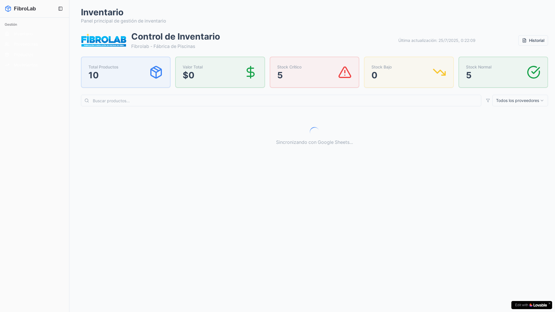 website screenshot of https://panel-fibrolab.cl/