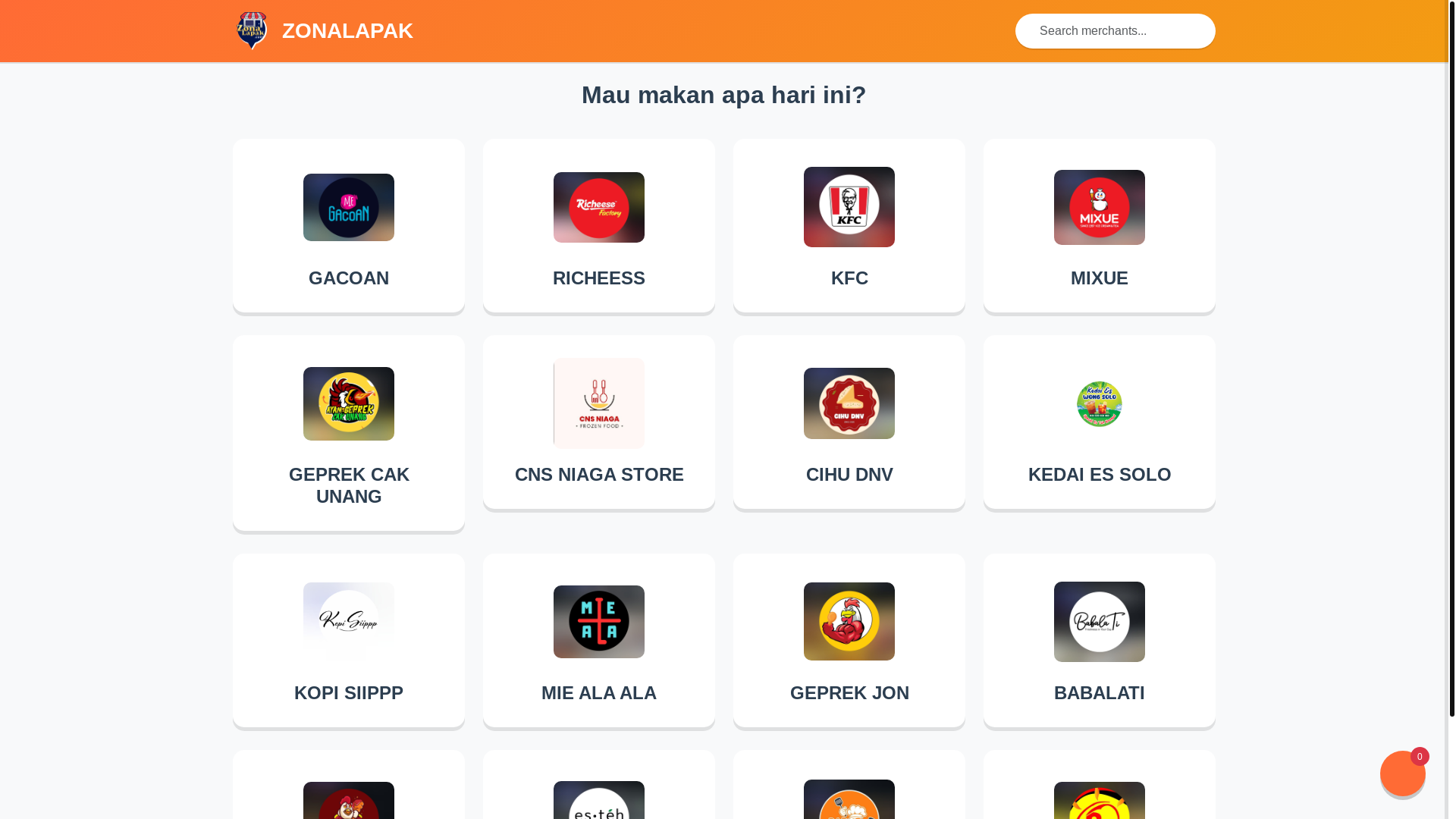website screenshot of https://zonalapak.shop/