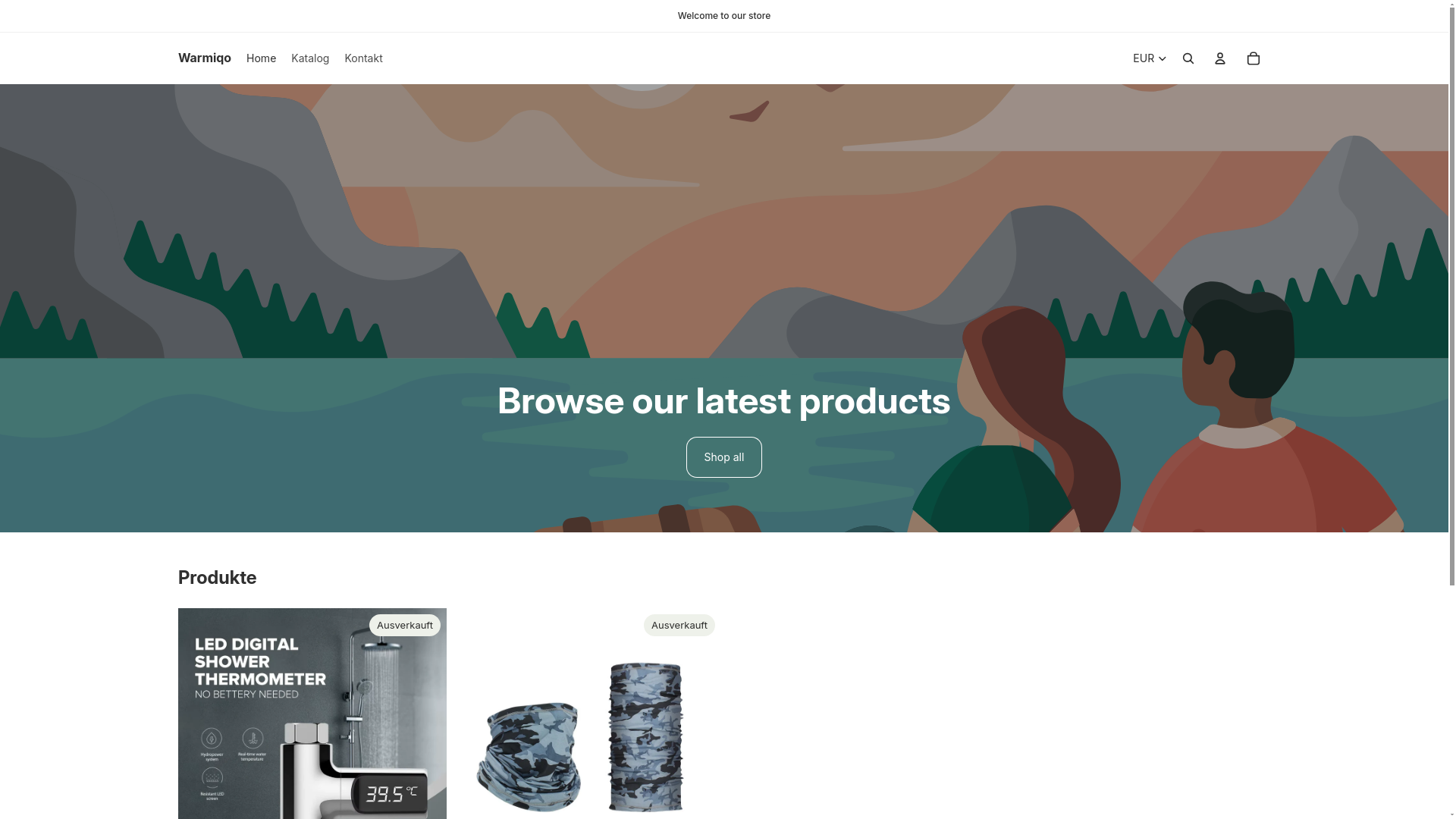 website screenshot of https://warmiqo.com/