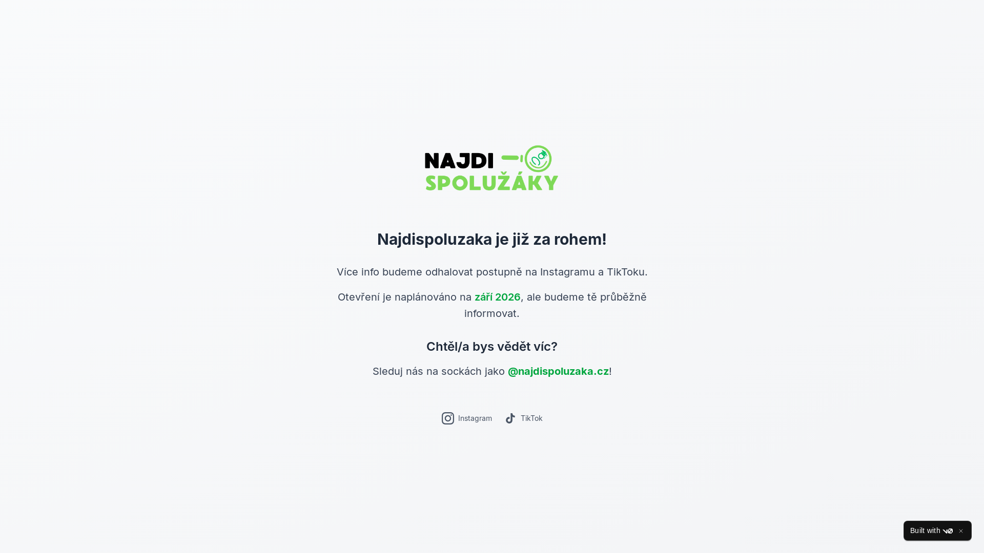 website screenshot of https://najdispoluzaka.cz/