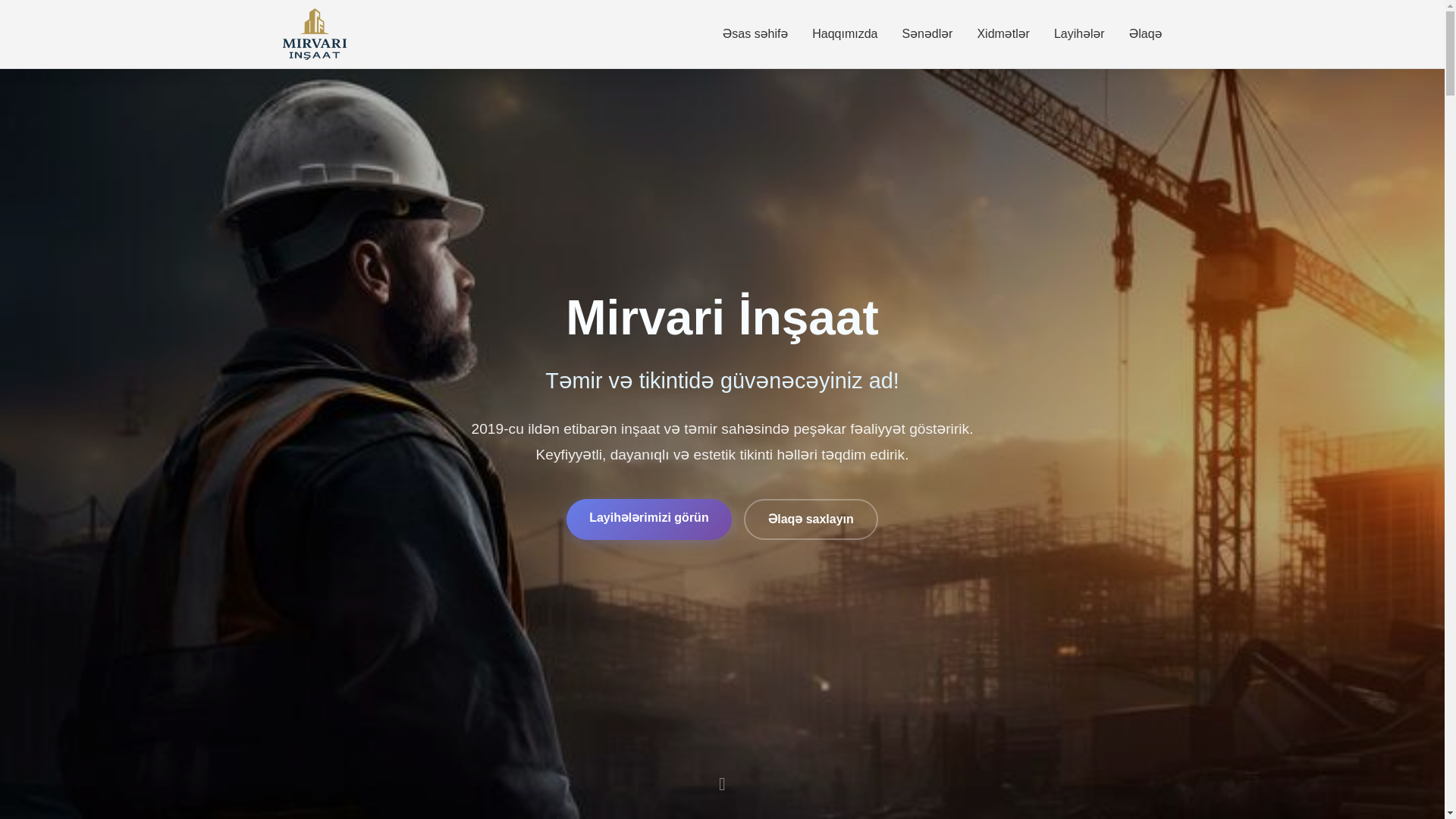 website screenshot of https://mirvariinshaat.az/