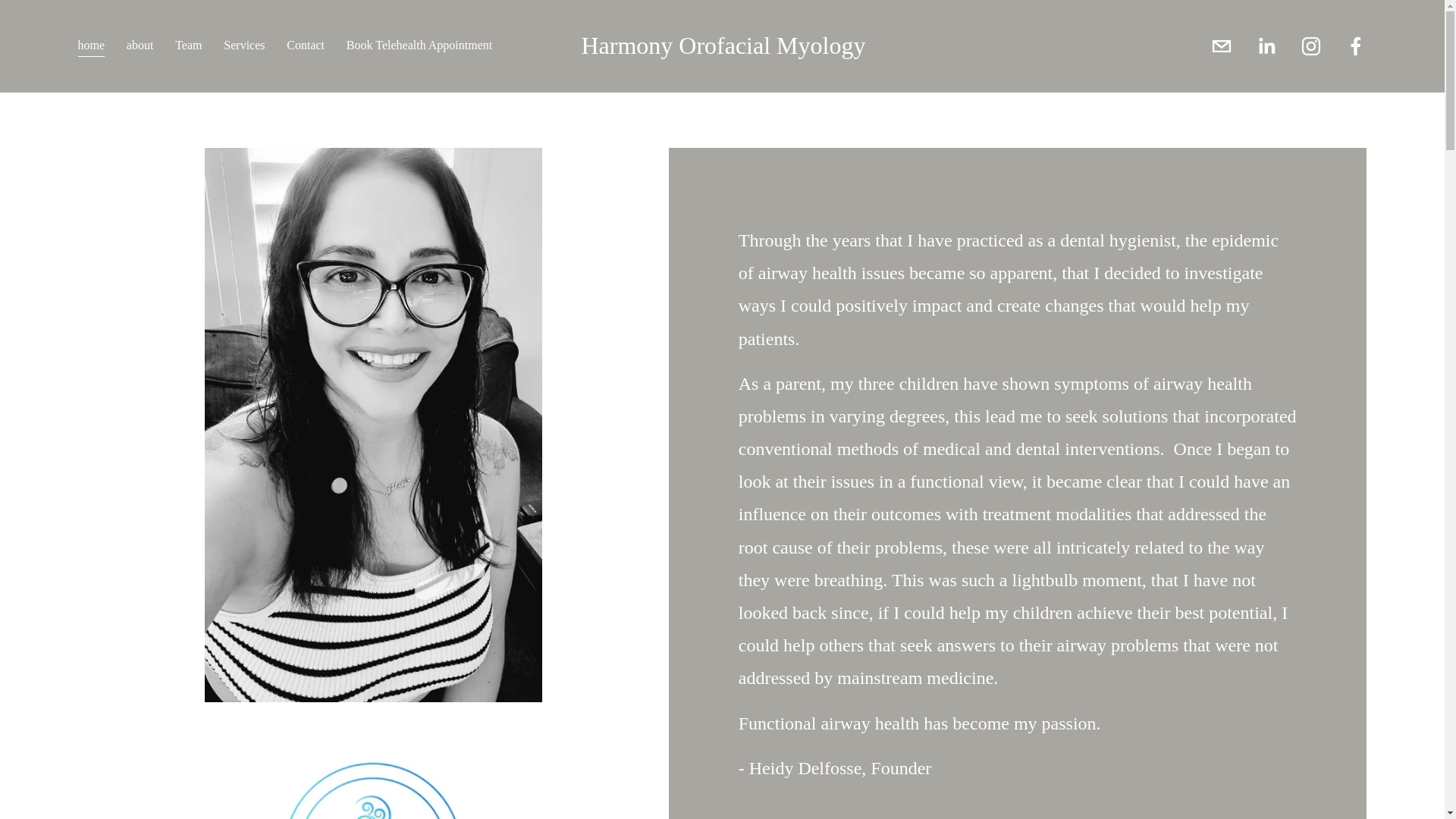 website screenshot of https://harmonyorofacialmyology.com/