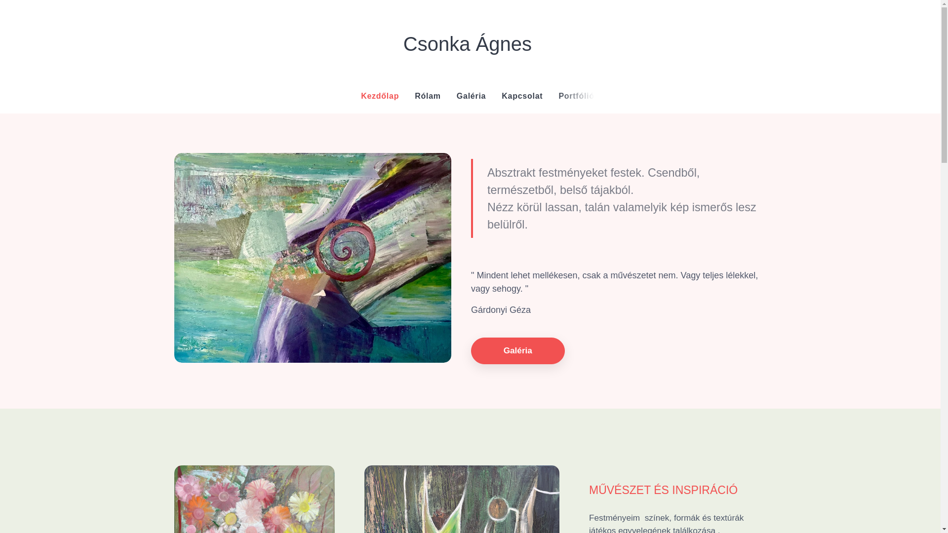 website screenshot of https://csonkaagnesart.com/