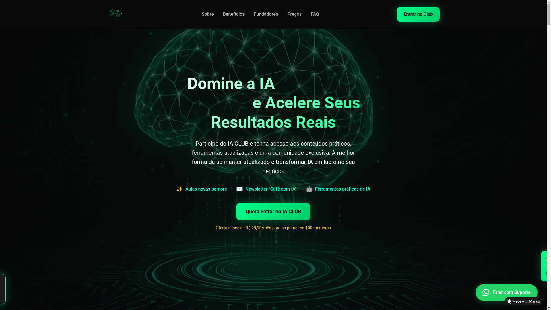 website screenshot of https://iaclubcomunidade.com.br/