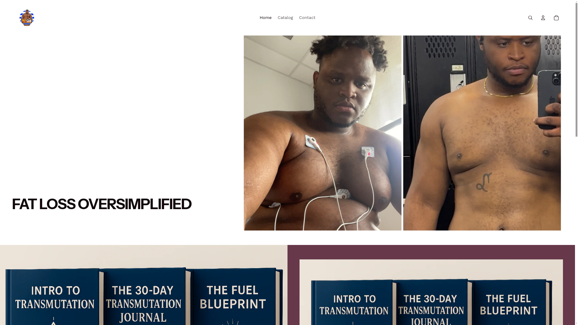 website screenshot of https://transmutrition.store/