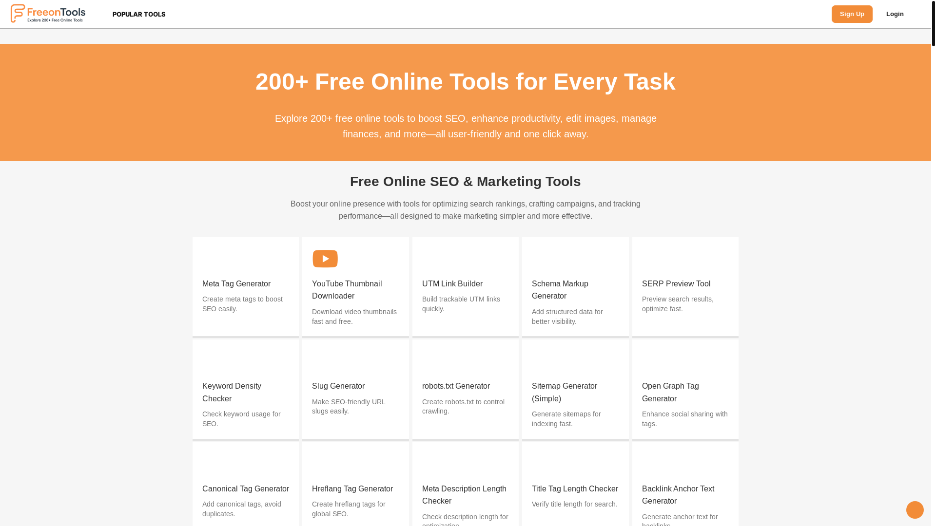 website screenshot of https://freeontools-clean.pages.dev/