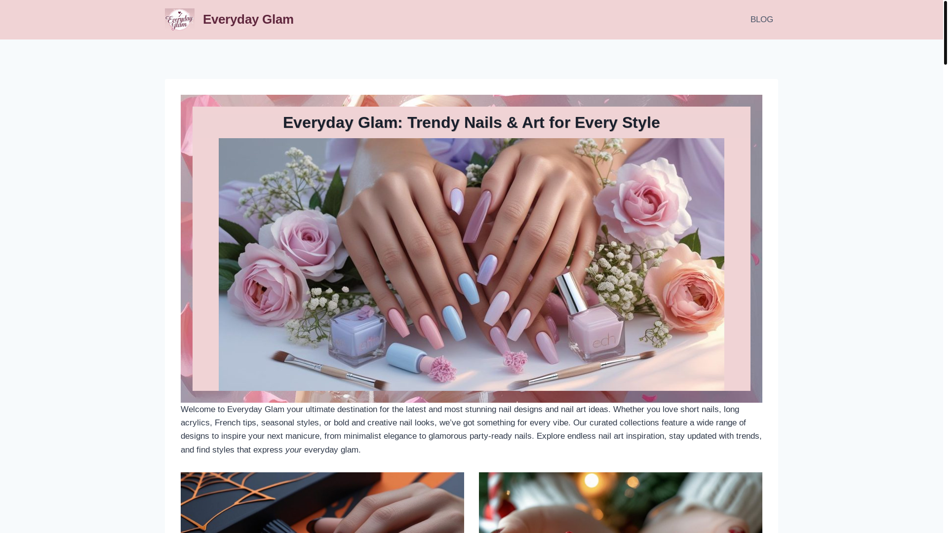 website screenshot of https://everyglamday.com/