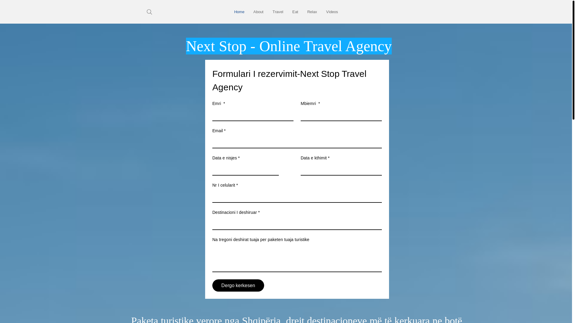 website screenshot of https://nextstoptravelagency.net/