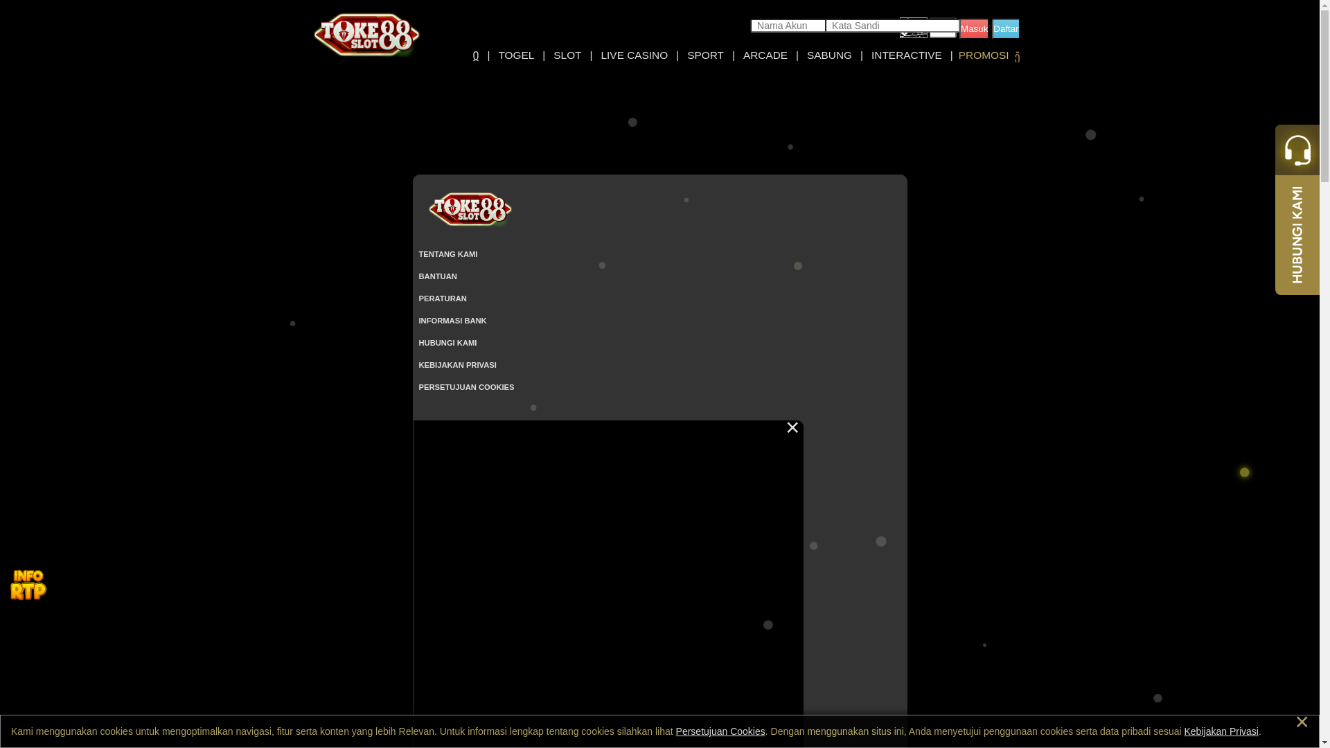 website screenshot of https://tokeslot88-00.site/