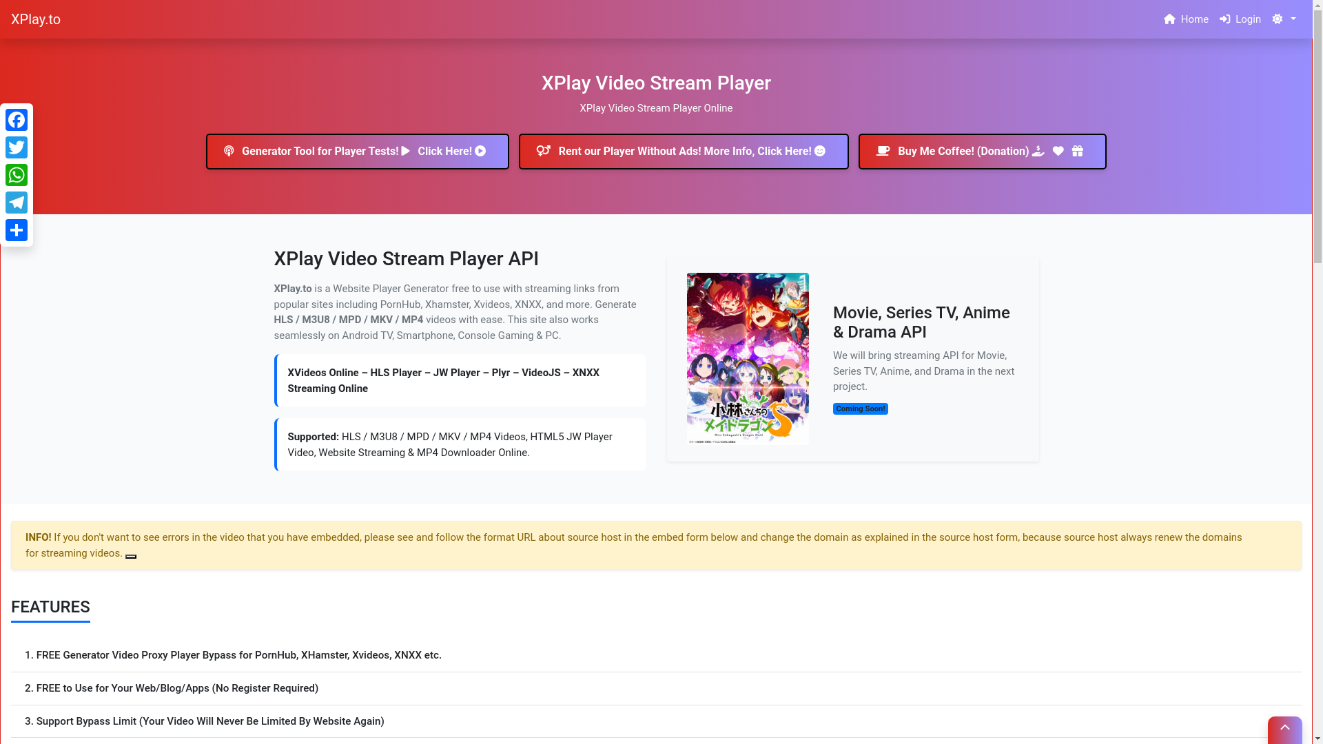 website screenshot of https://xplay.to/