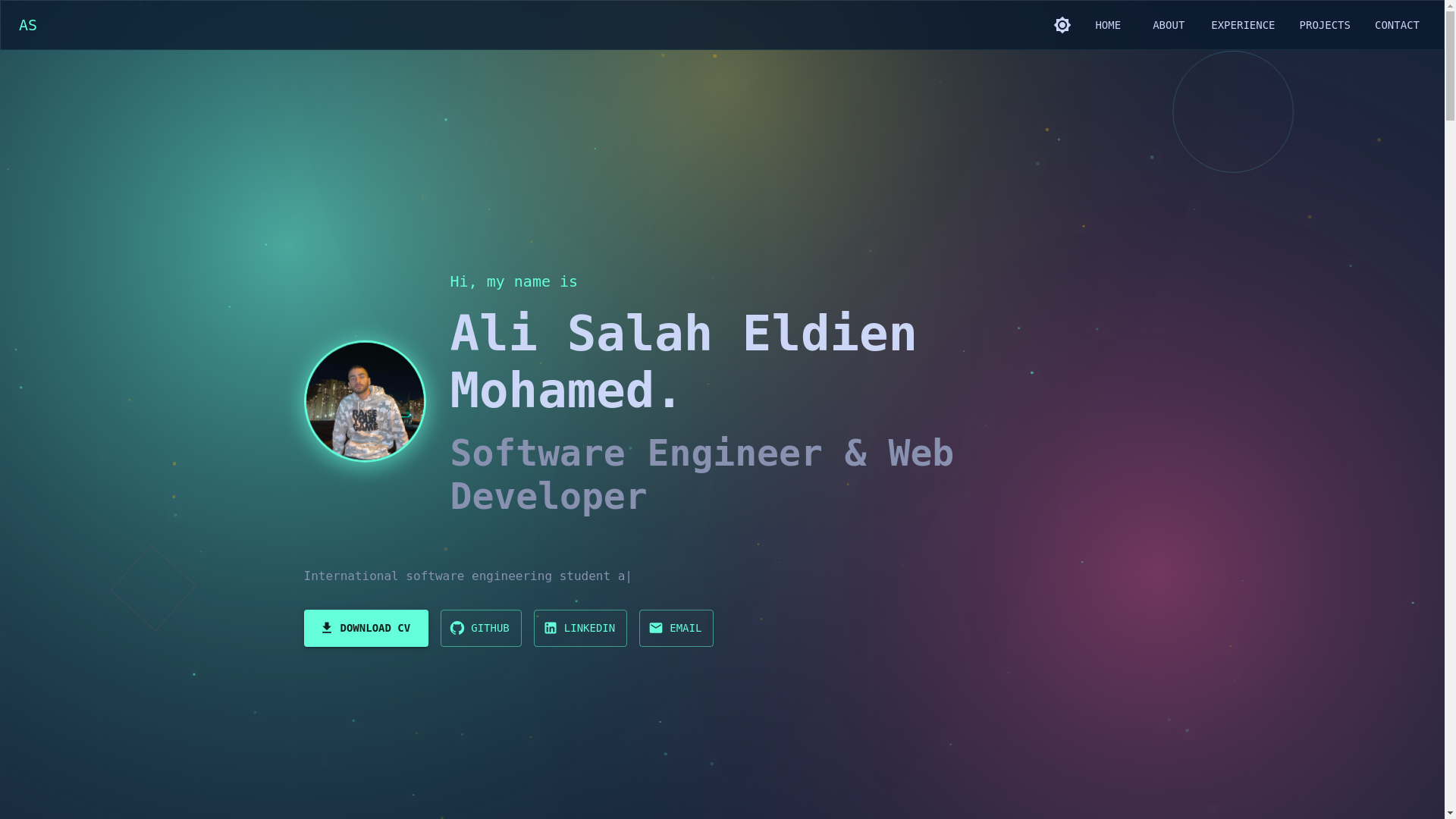 website screenshot of https://alimohamed.tech/