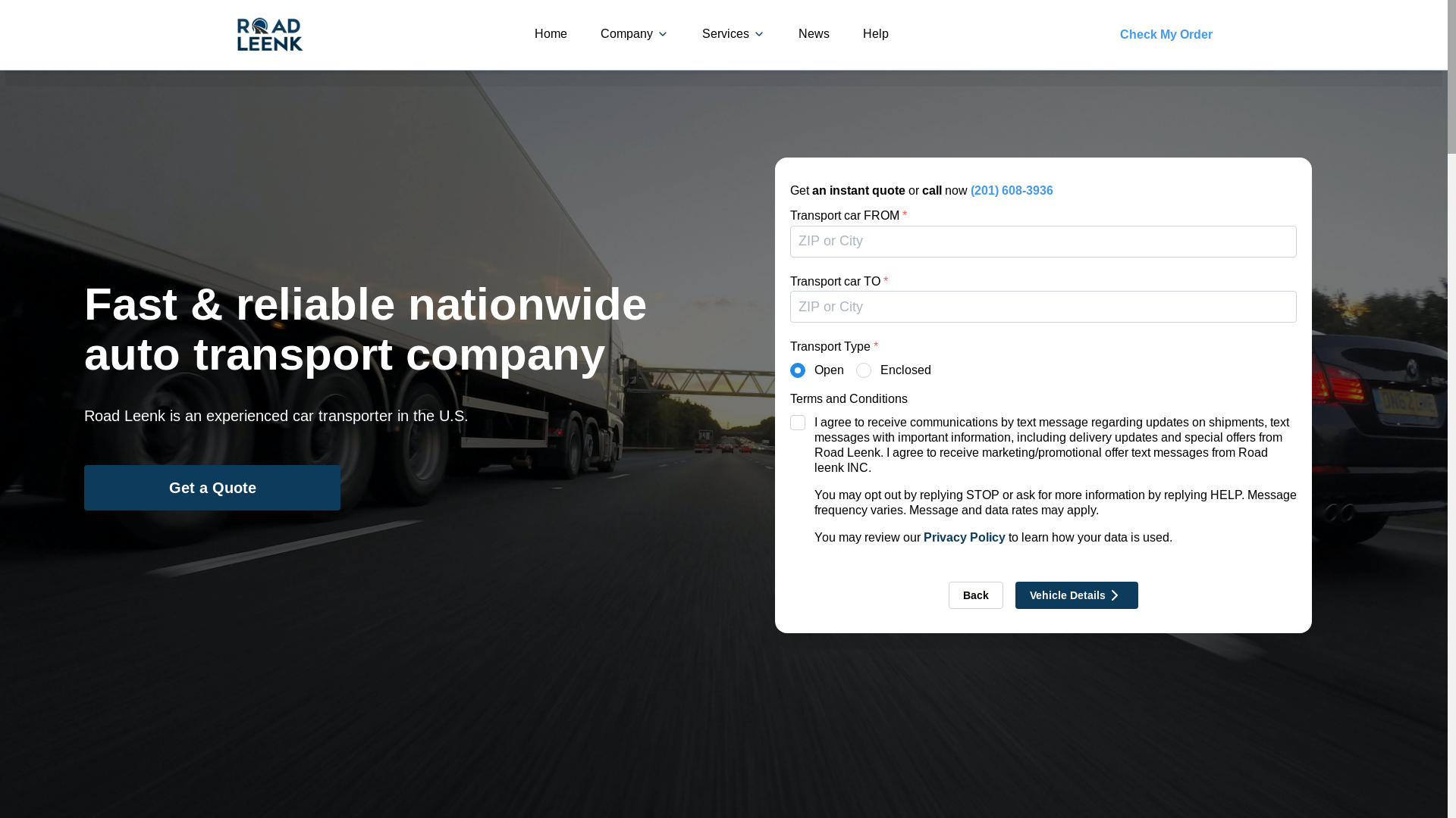 website screenshot of https://teamroadleenk.com/