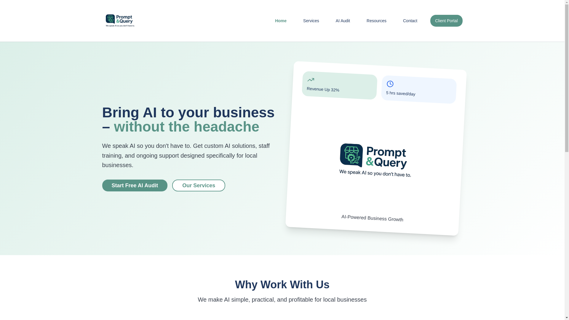 website screenshot of https://promptandquery.com/
