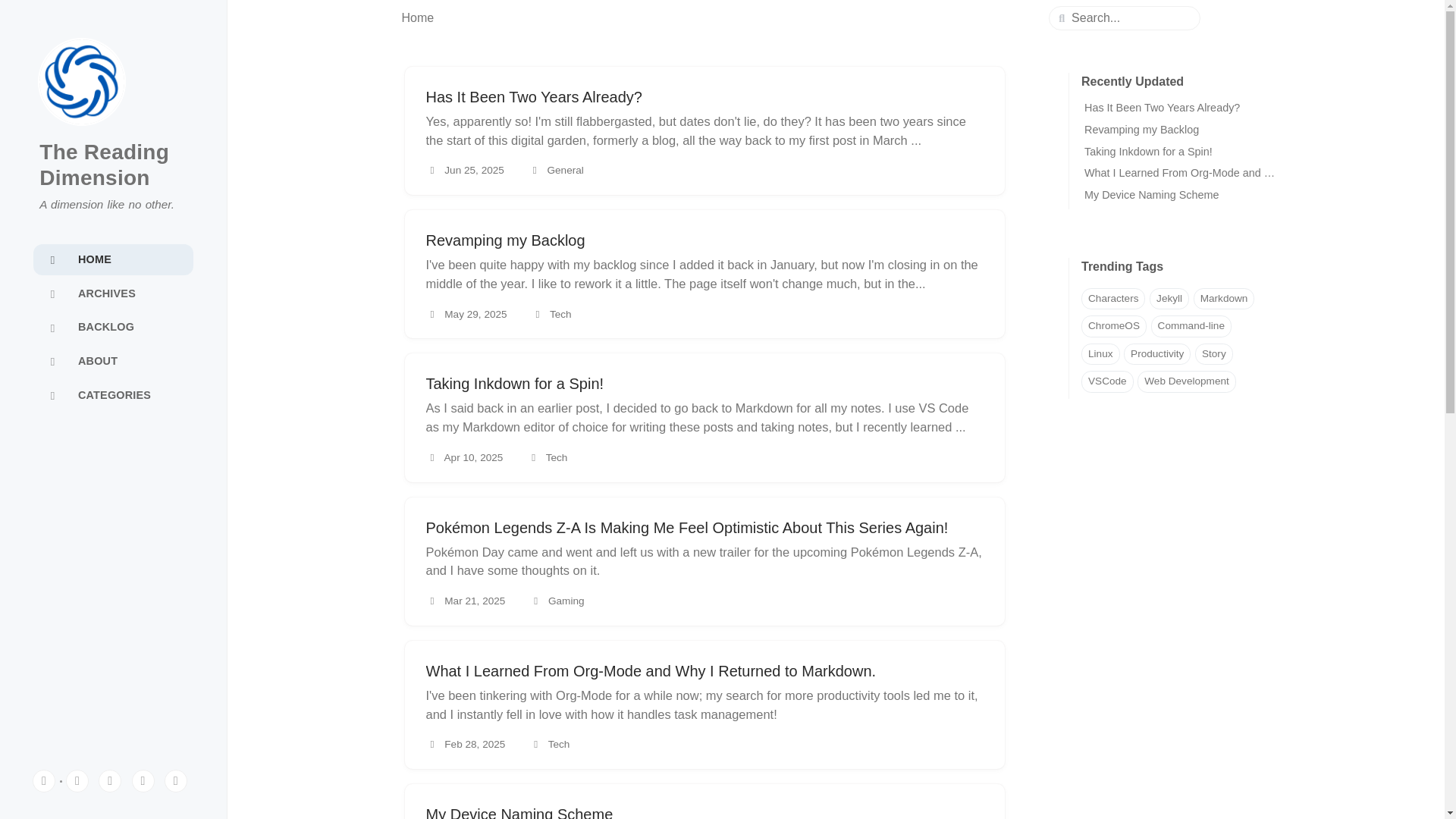 website screenshot of https://thereadingdimension.pages.dev/