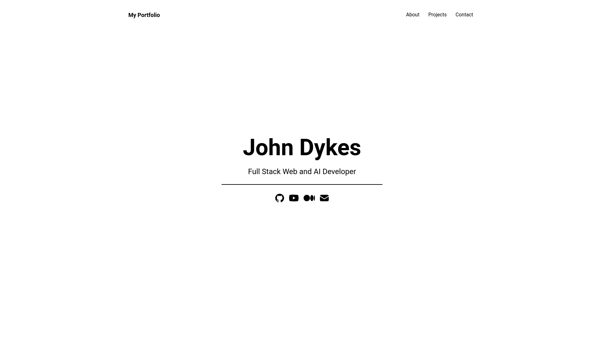 website screenshot of https://johndykes.dev/