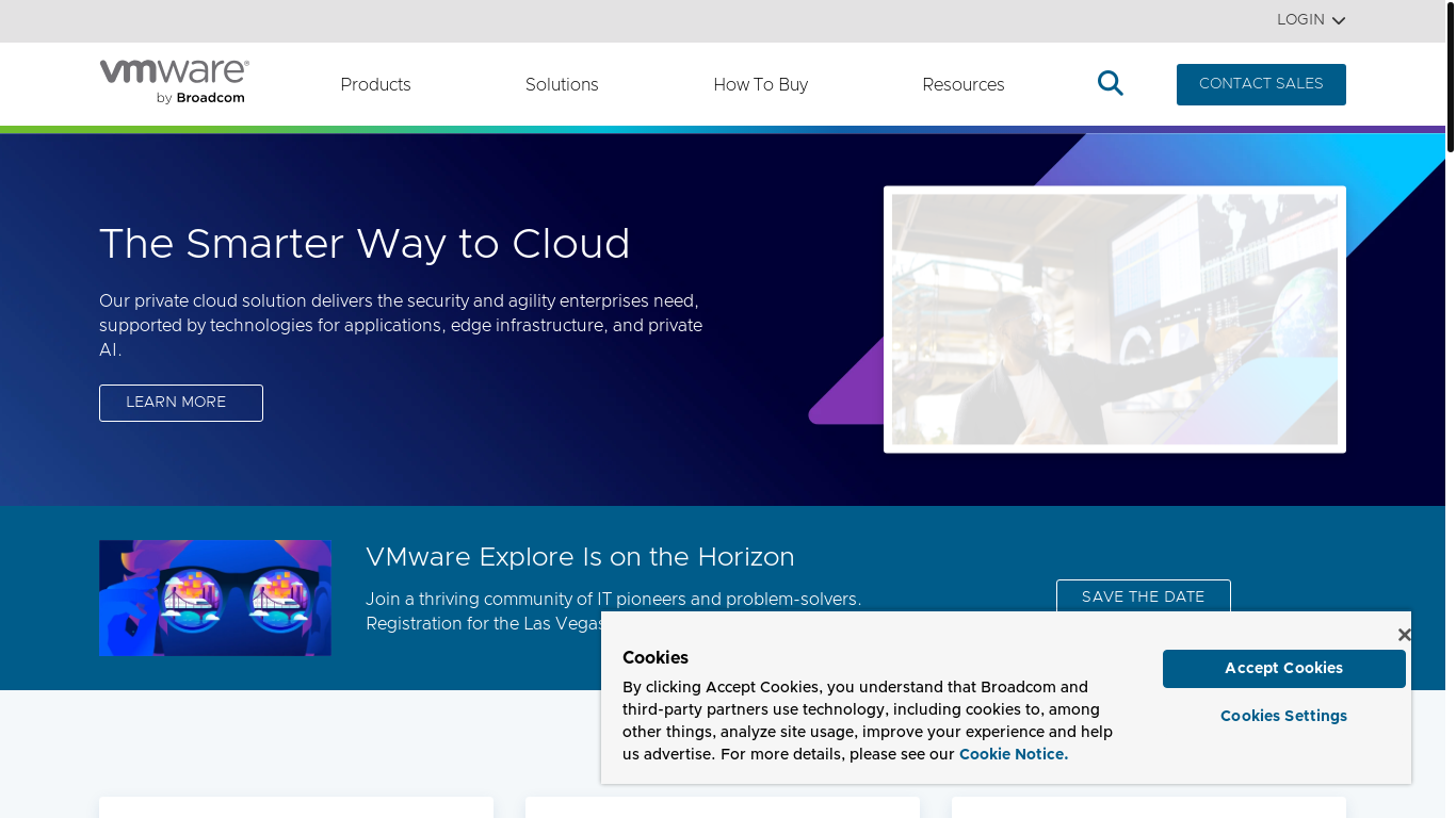 website screenshot of https://eur01.safelinks.protection.outlook.com/?url=https%3A%2F%2Fwww.vmware.com%2F%3Futm_campaign%3DVCF_FY25_VCF_Economic-Benefits-Webinar-Email_MKT_CM_3301%26utm_content%3DVCF_FY25_VCF_Economic-Benefits-Webinar-Email_3301_Email_MKT_PROMO_EM_5781%26utm_medium%3Demail%26utm_source%3Deloqua%26elqTrackId%3D7bc3c173cab7493980748922126e5027%26elq%3D46029e611dd44108b15dcbbd4c7f6128%26elqaid%3D5781%26elqat%3D1%26elqCampaignId%3D3301%26elqak%3D8AF5AC0A9388904F2D02C774F4B990444373A3F5CA9EBF7FD2CBA90EC1A39C08A297&data=05%7C02%7Cj.horrmann%40profi-ag.de%7C3cabe760a89b471343a708dd75c04b7e%7C904263658658492fa8efc84962bde80c%7C1%7C0%7C638796190968049286%7CUnknown%7CTWFpbGZsb3d8eyJFbXB0eU1hcGkiOnRydWUsIlYiOiIwLjAuMDAwMCIsIlAiOiJXaW4zMiIsIkFOIjoiTWFpbCIsIldUIjoyfQ%3D%3D%7C0%7C%7C%7C&sdata=5obx4Xf55WwpFn5XSm9aEZafbhV%2BBMQGE3FoF78rYYQ%3D&reserved=0
