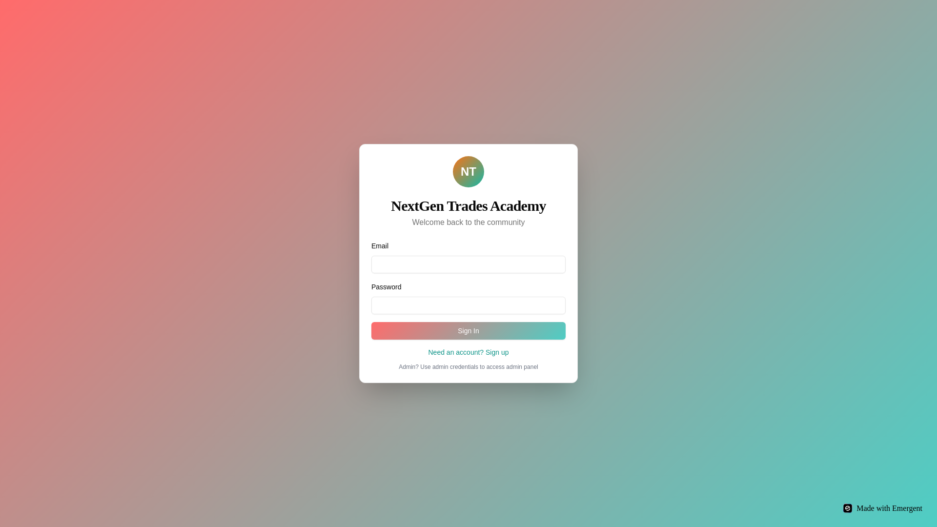 website screenshot of https://nextgenacademyapp.com/