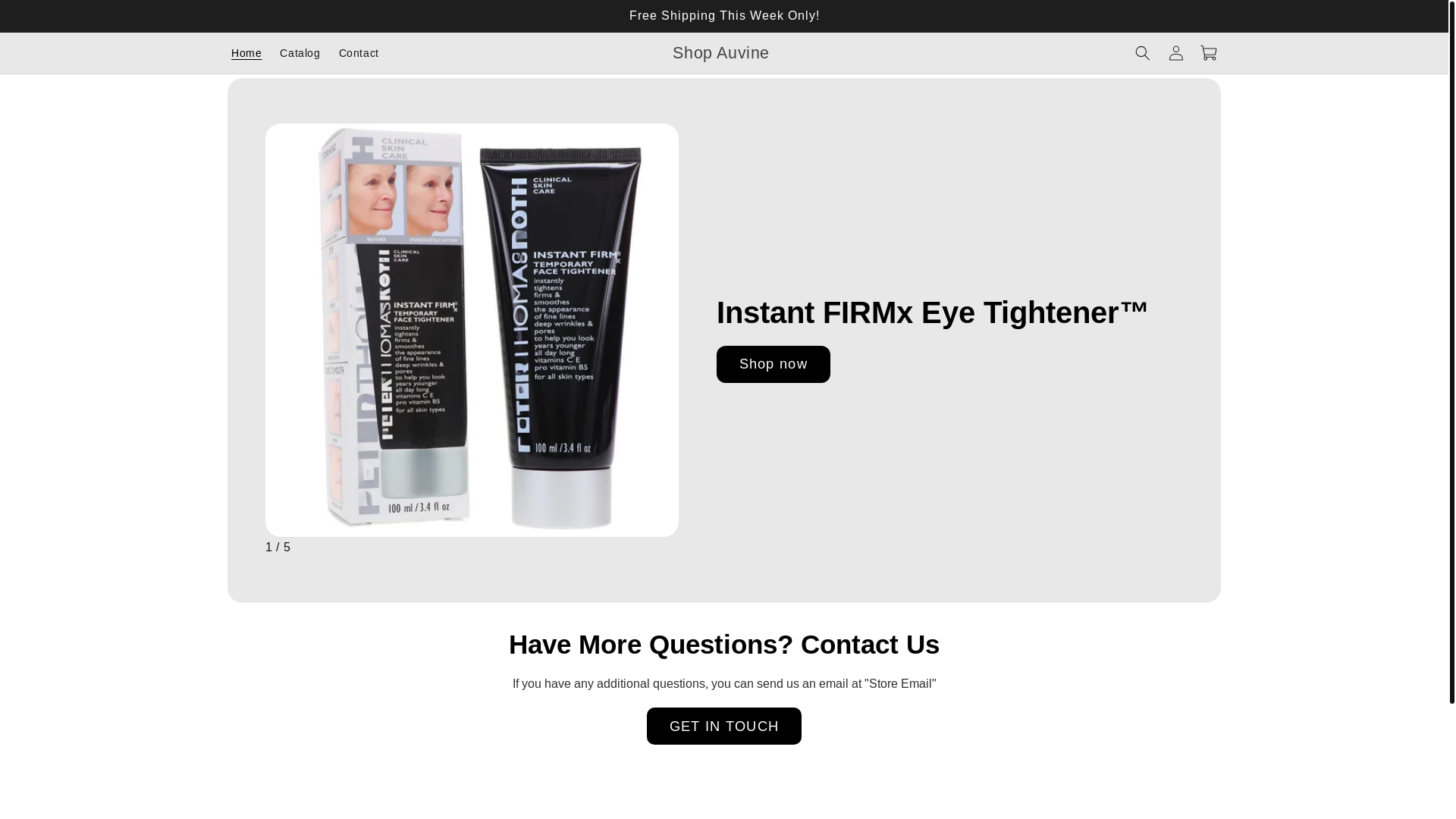 website screenshot of https://shopauvine.com/