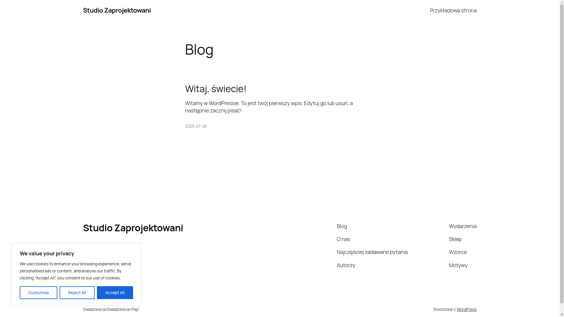 website screenshot of https://studiozaprojektowani.pl/