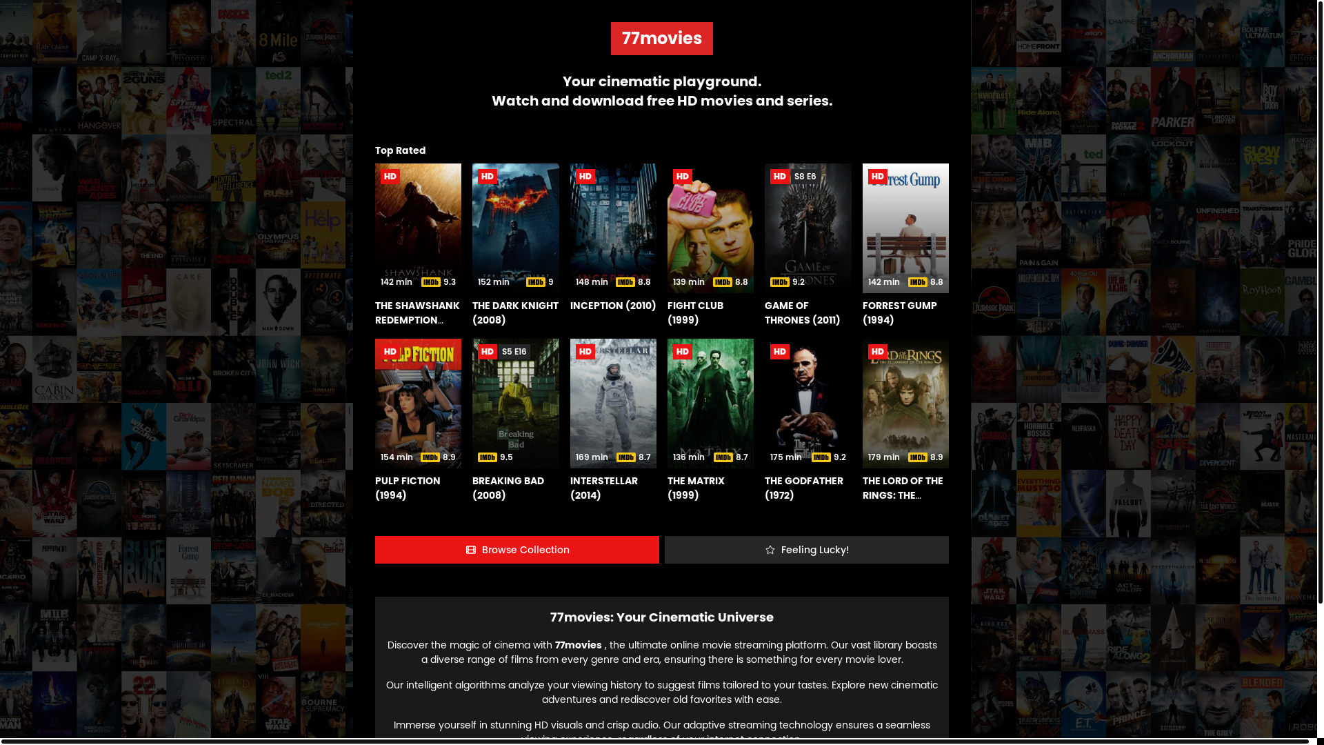 website screenshot of https://77movies.top/