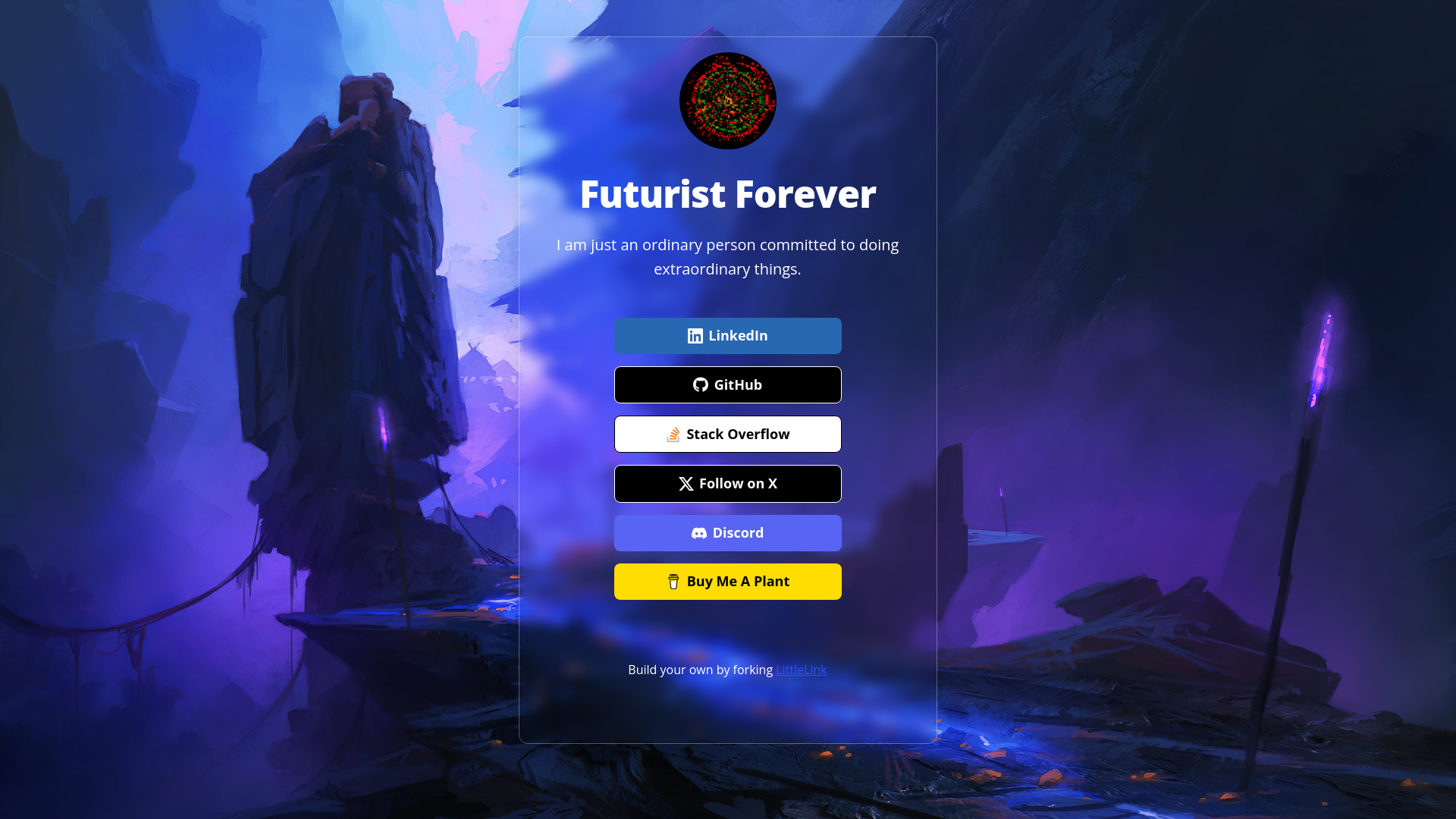 website screenshot of https://littlelink-futuristforever.pages.dev/