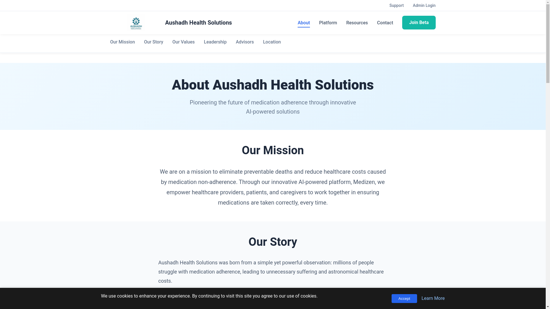 website screenshot of https://aushadhhealth.pages.dev/