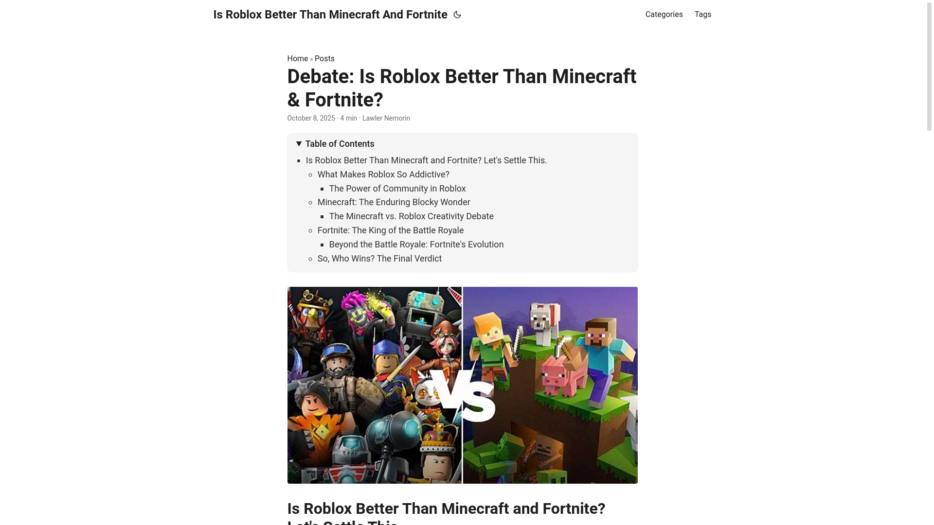 website screenshot of https://is-roblox-better-than-minecraft-and-fortnite.pages.dev/