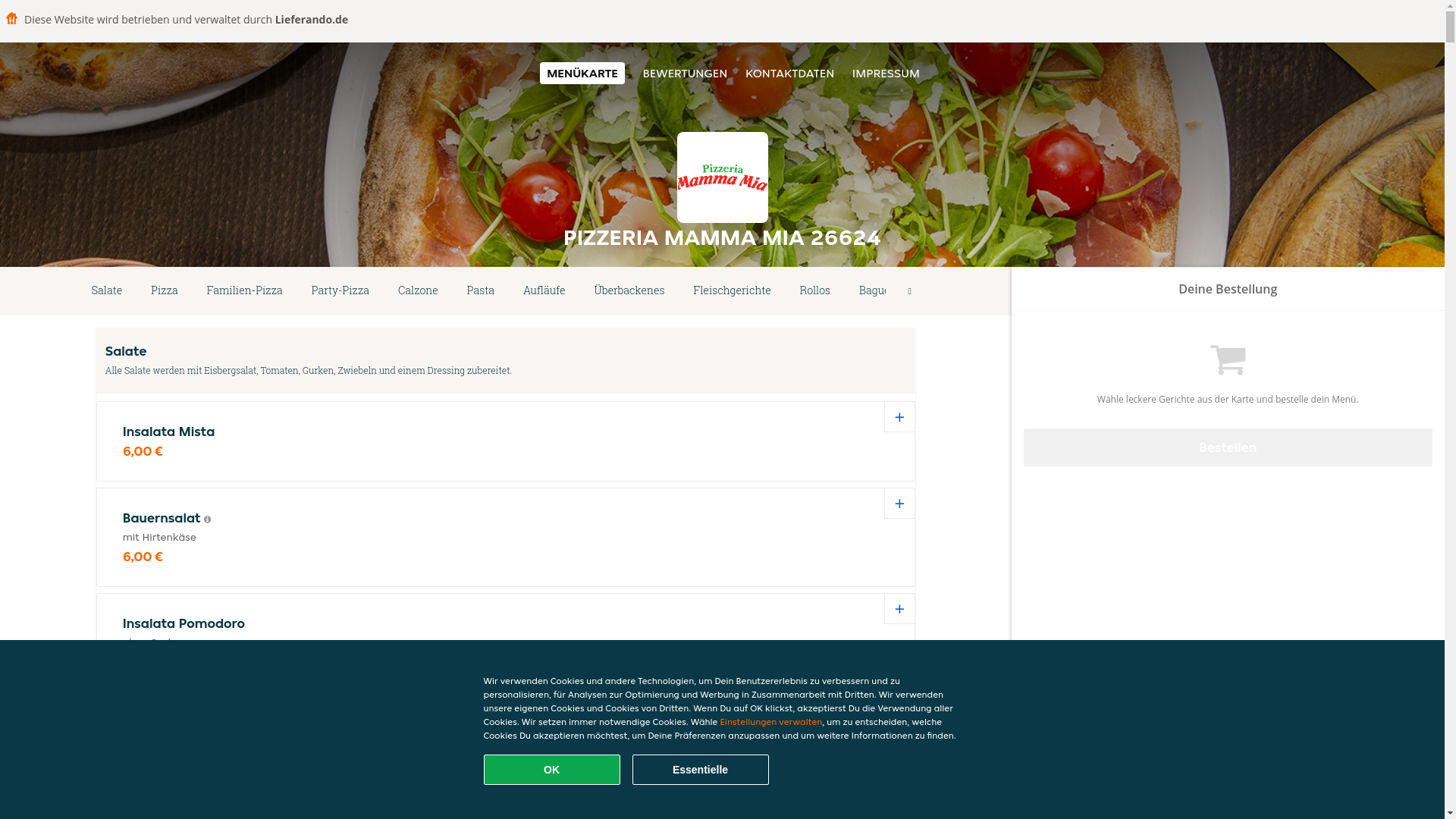 website screenshot of https://pizzeriamammamia-sudbrookmerlandvictorbur.de/